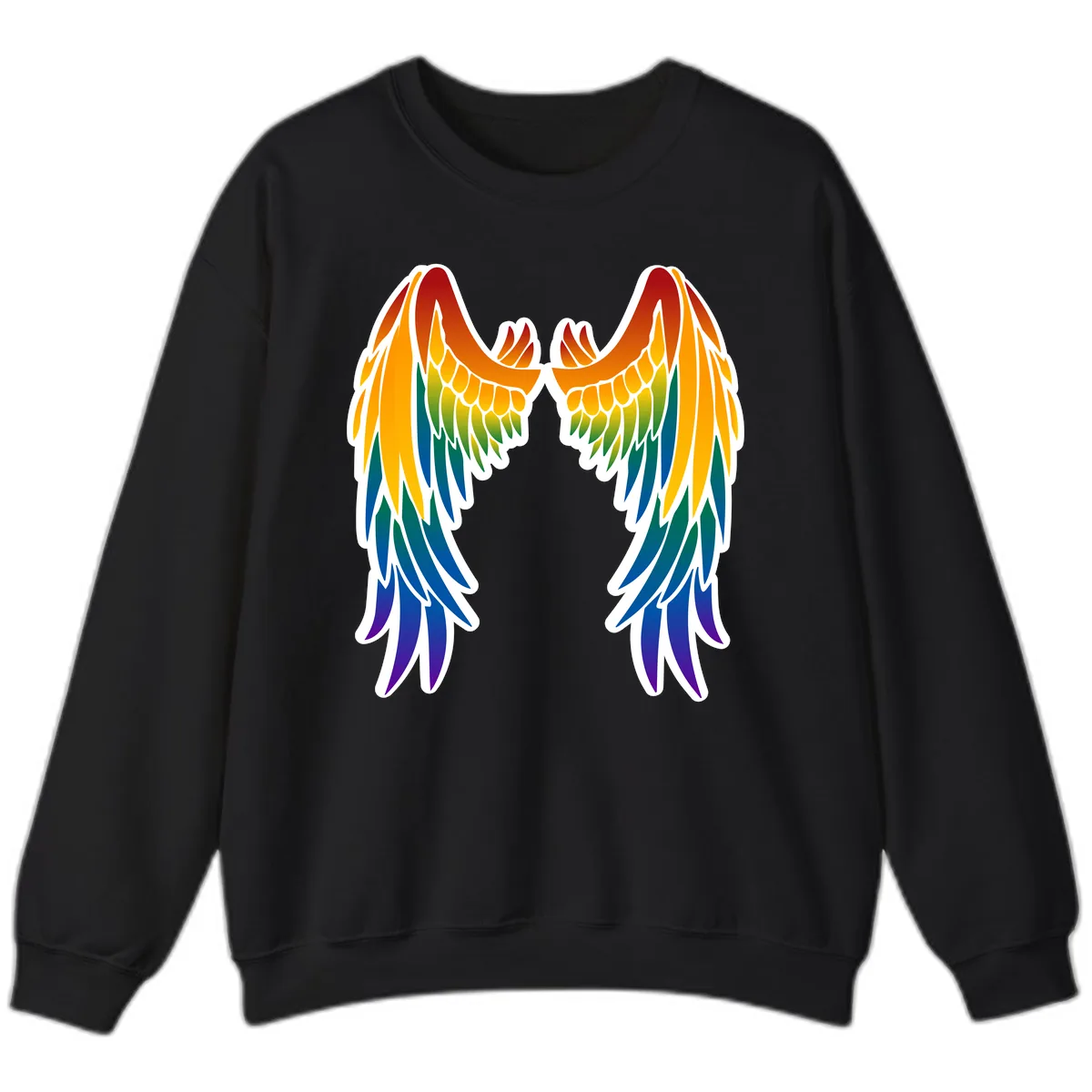 Rainbow Pride Wings Sweatshirt in Black