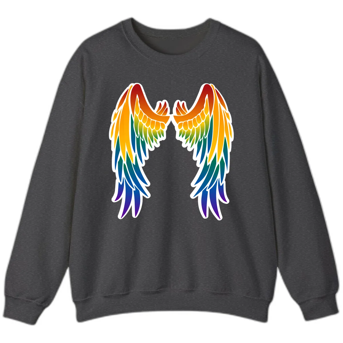 Rainbow Pride Wings Sweatshirt in Dark Heather