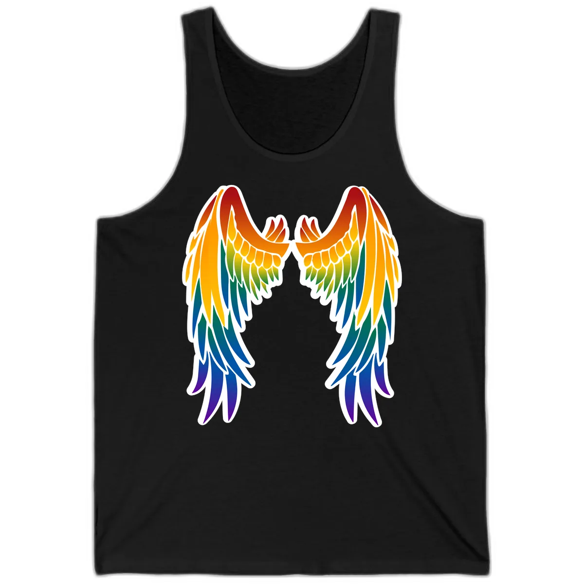 Rainbow Pride Wings Tank in Black