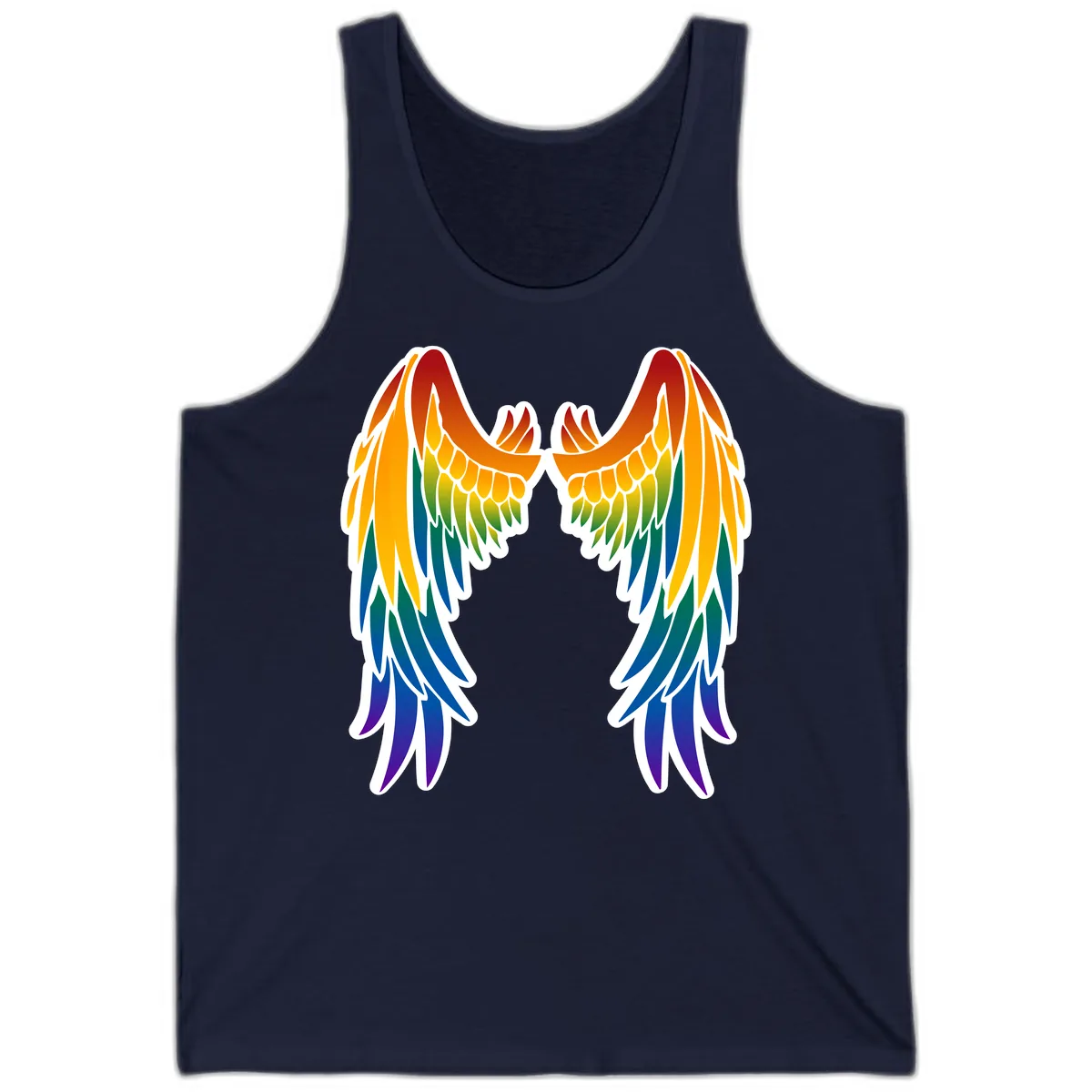 Rainbow Pride Wings Tank in Navy