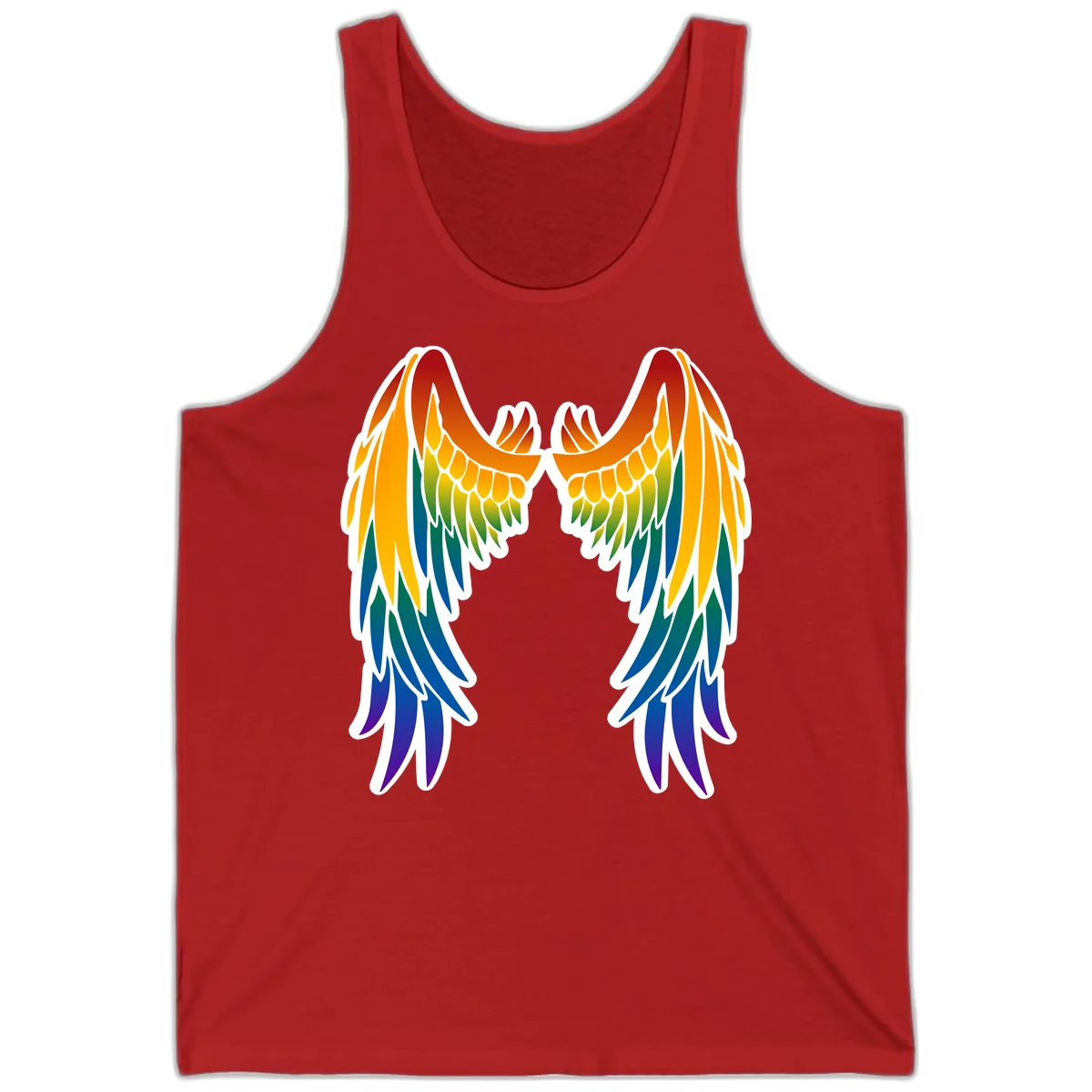 Rainbow Pride Wings Tank in Red