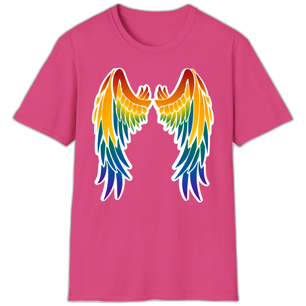 Rainbow Pride Wings T-Shirt in Heliconia