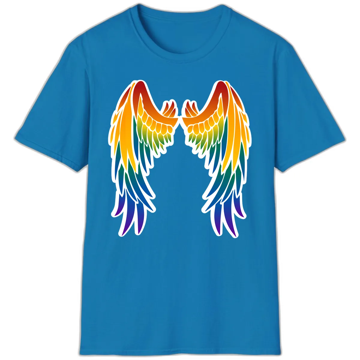 Rainbow Pride Wings T-Shirt in Sapphire