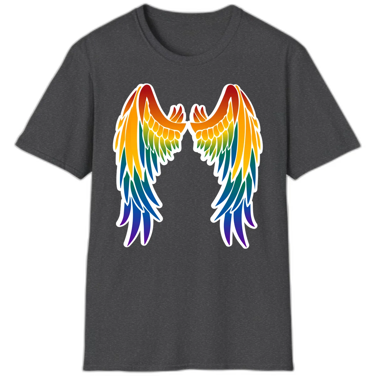 Rainbow Pride Wings T-Shirt in Dark Heather