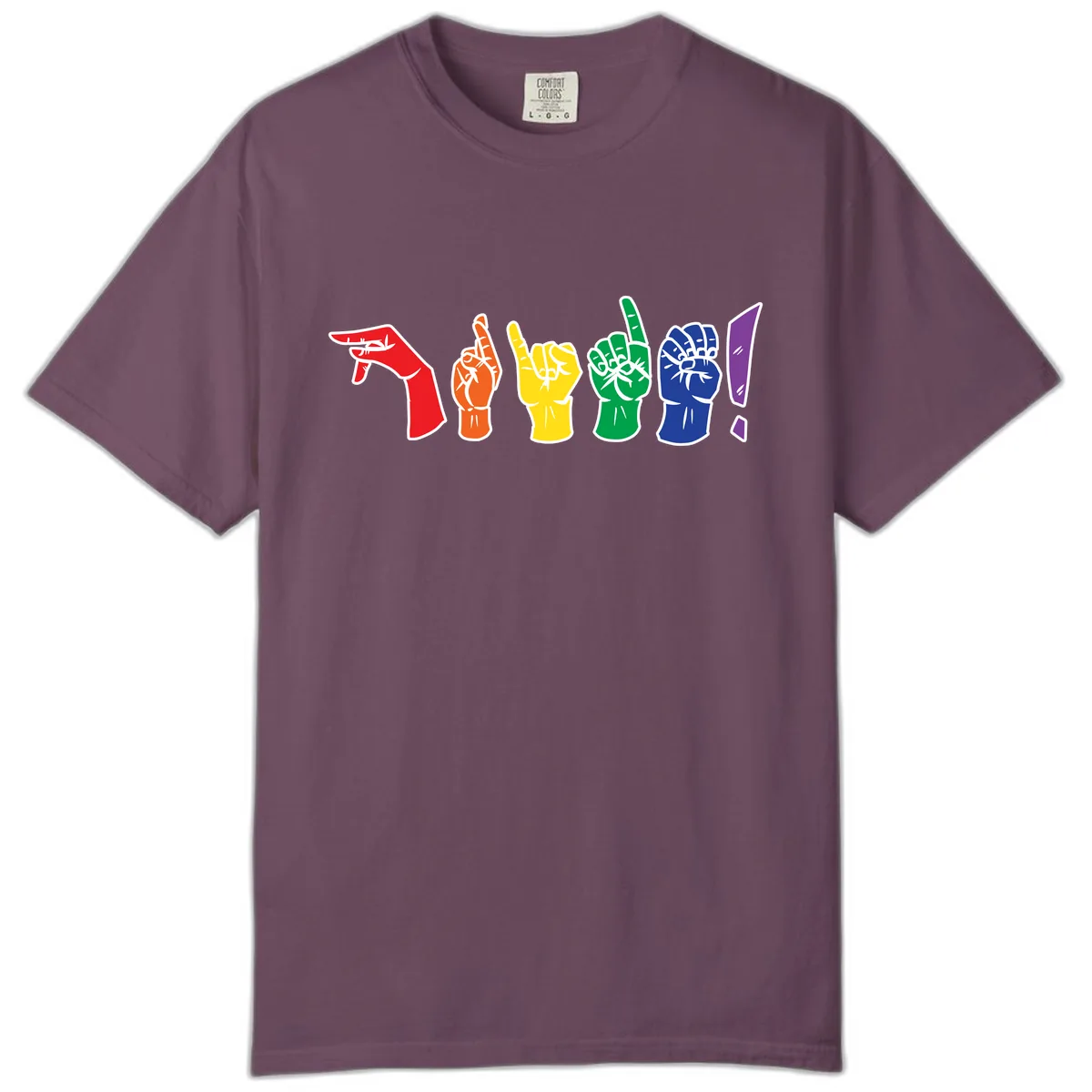 Rainbow Pride Power Fists Comfort Color in Berry