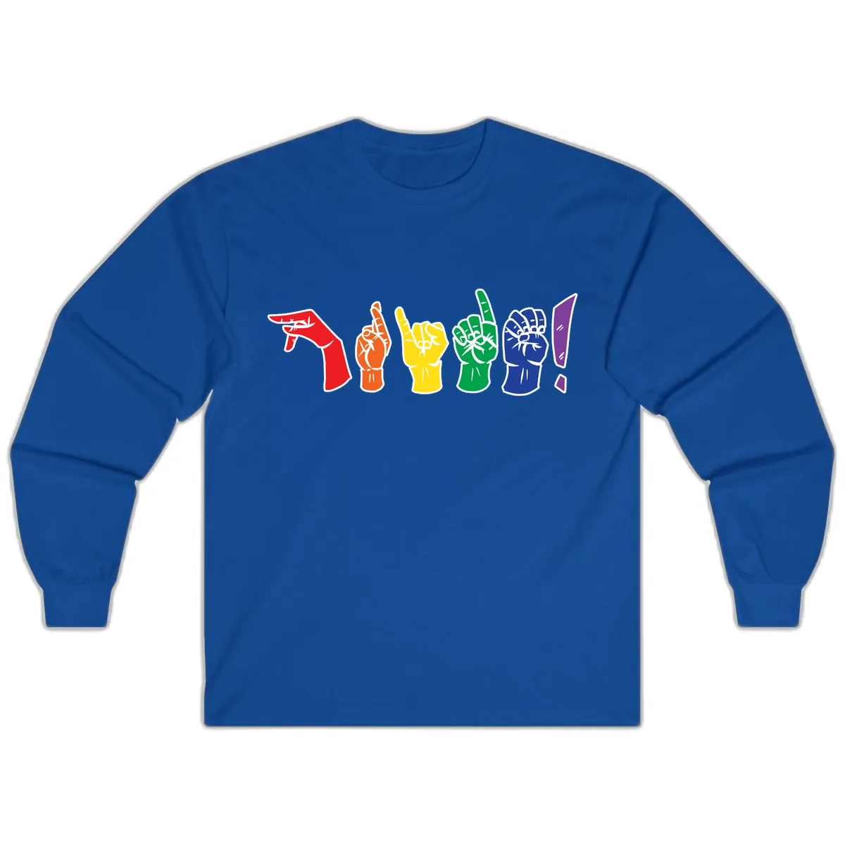 Rainbow Pride Power Fists Long Sleeve in Royal