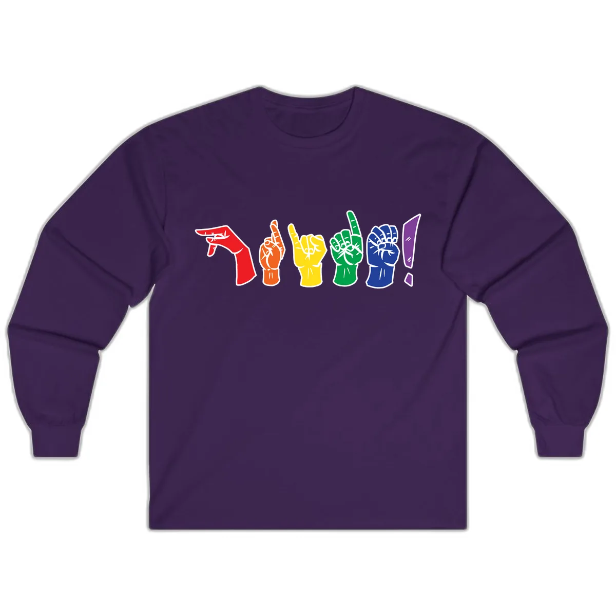 Rainbow Pride Power Fists Long Sleeve in Purple