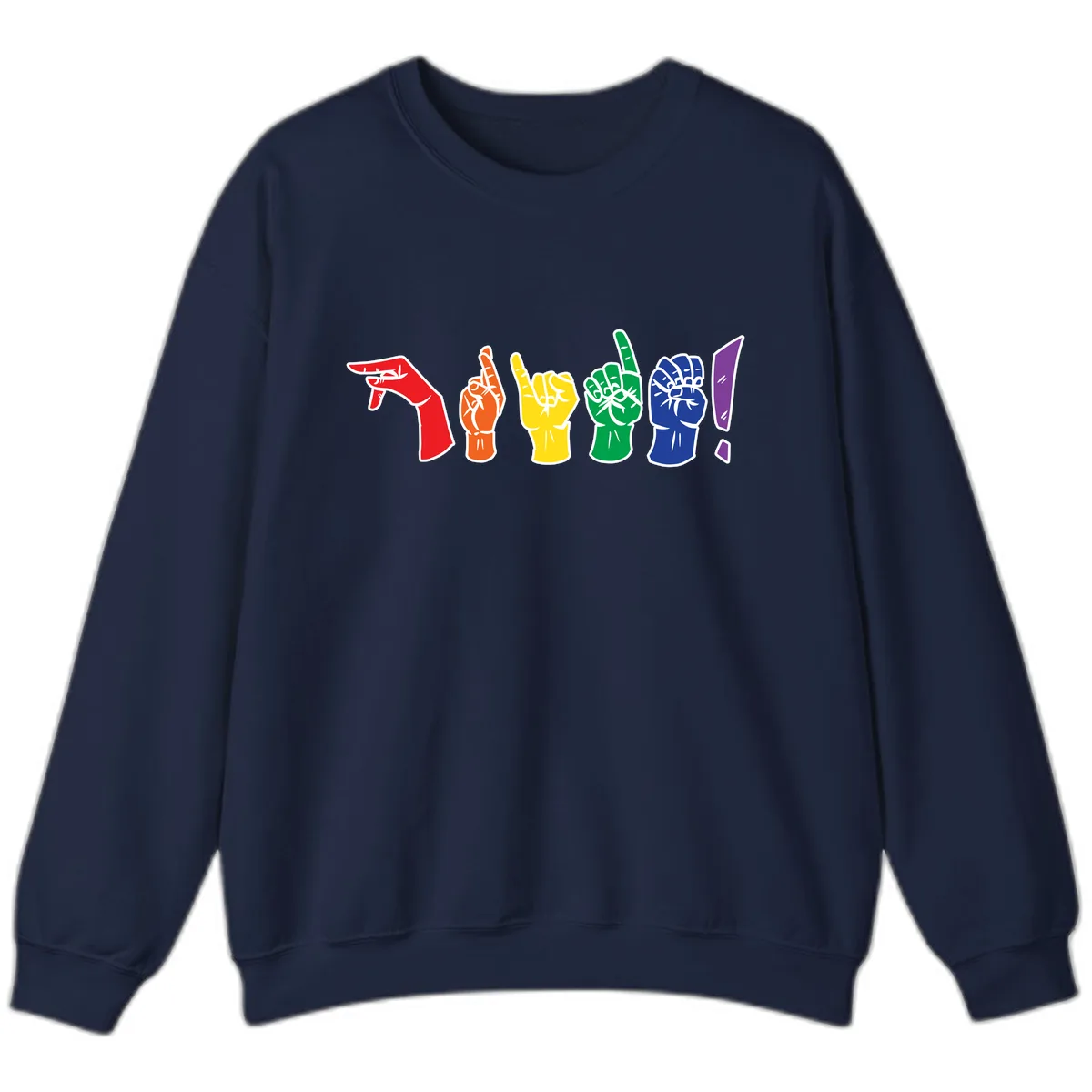 Rainbow Pride Power Fists Sweatshirt in Navy