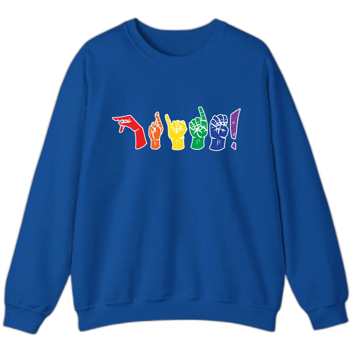 Rainbow Pride Power Fists Sweatshirt in Royal