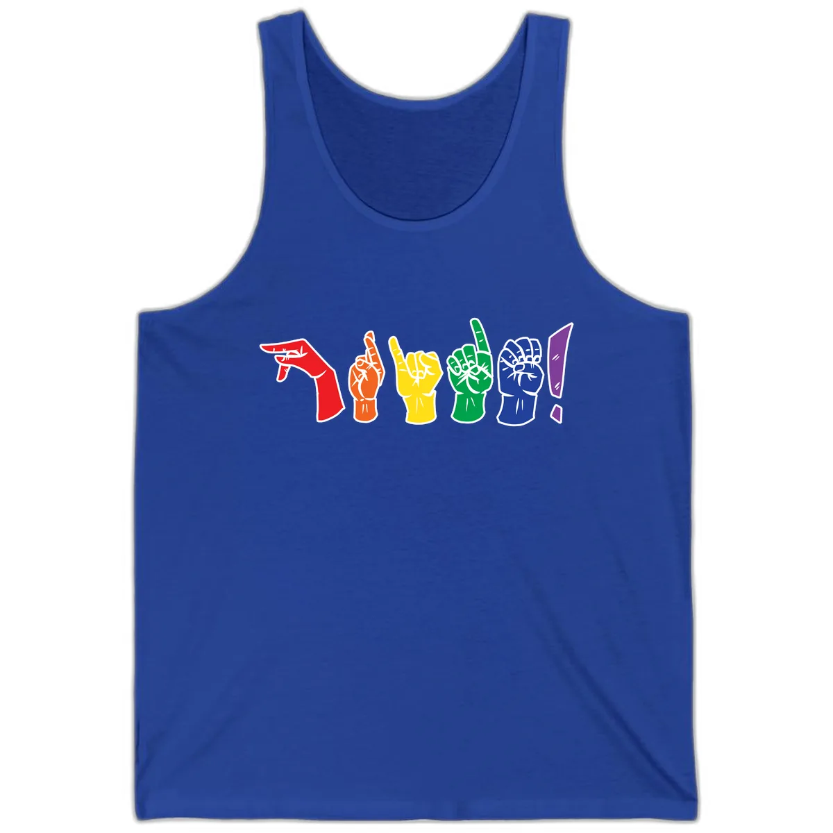 Rainbow Pride Power Fists Tank in True Royal