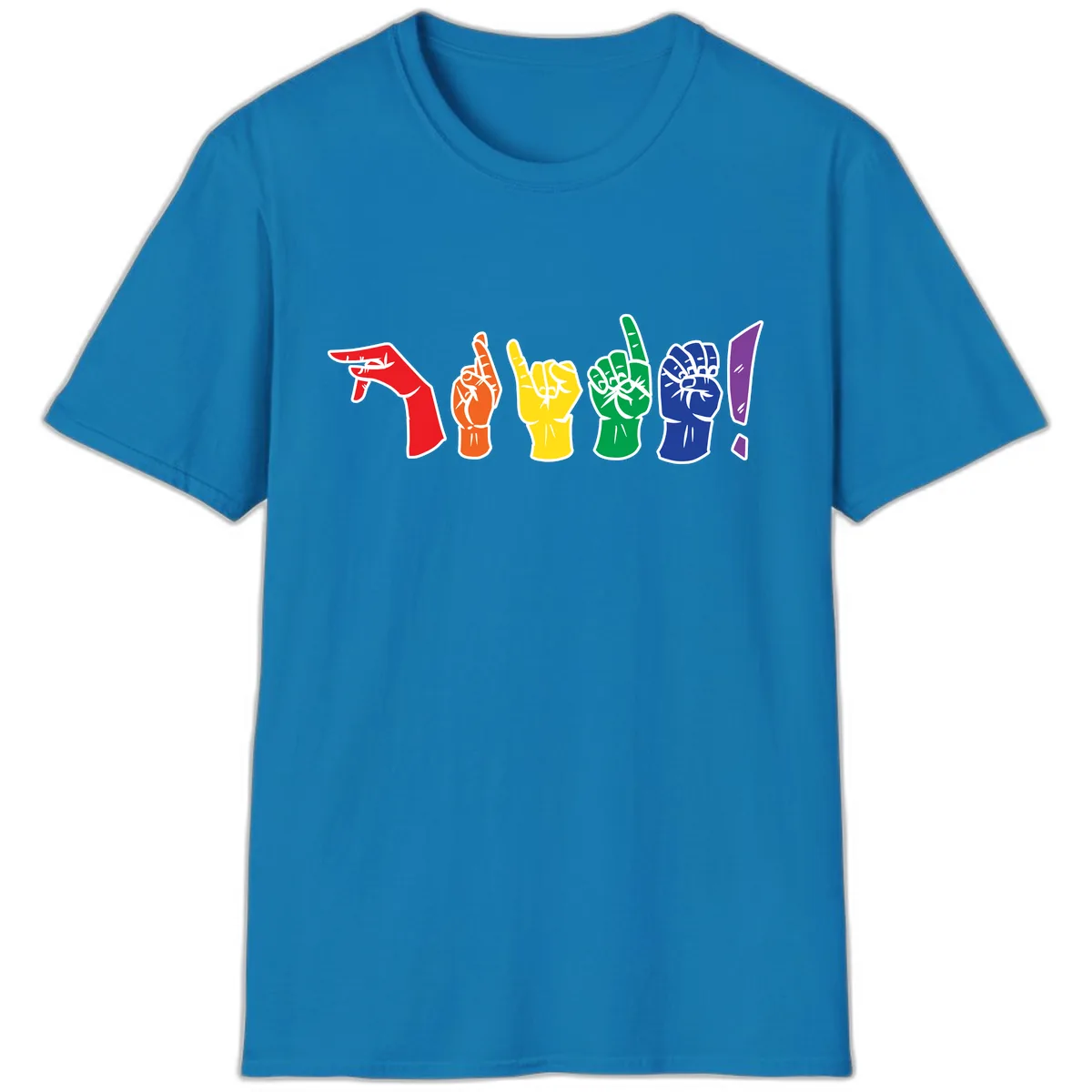 Rainbow Pride Power Fists T-Shirt in Sapphire