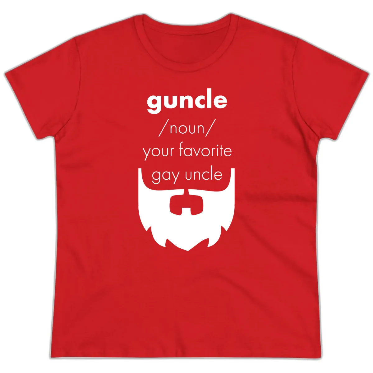 Guncle Your Favorite Gay Uncle Ladies Tee in Red