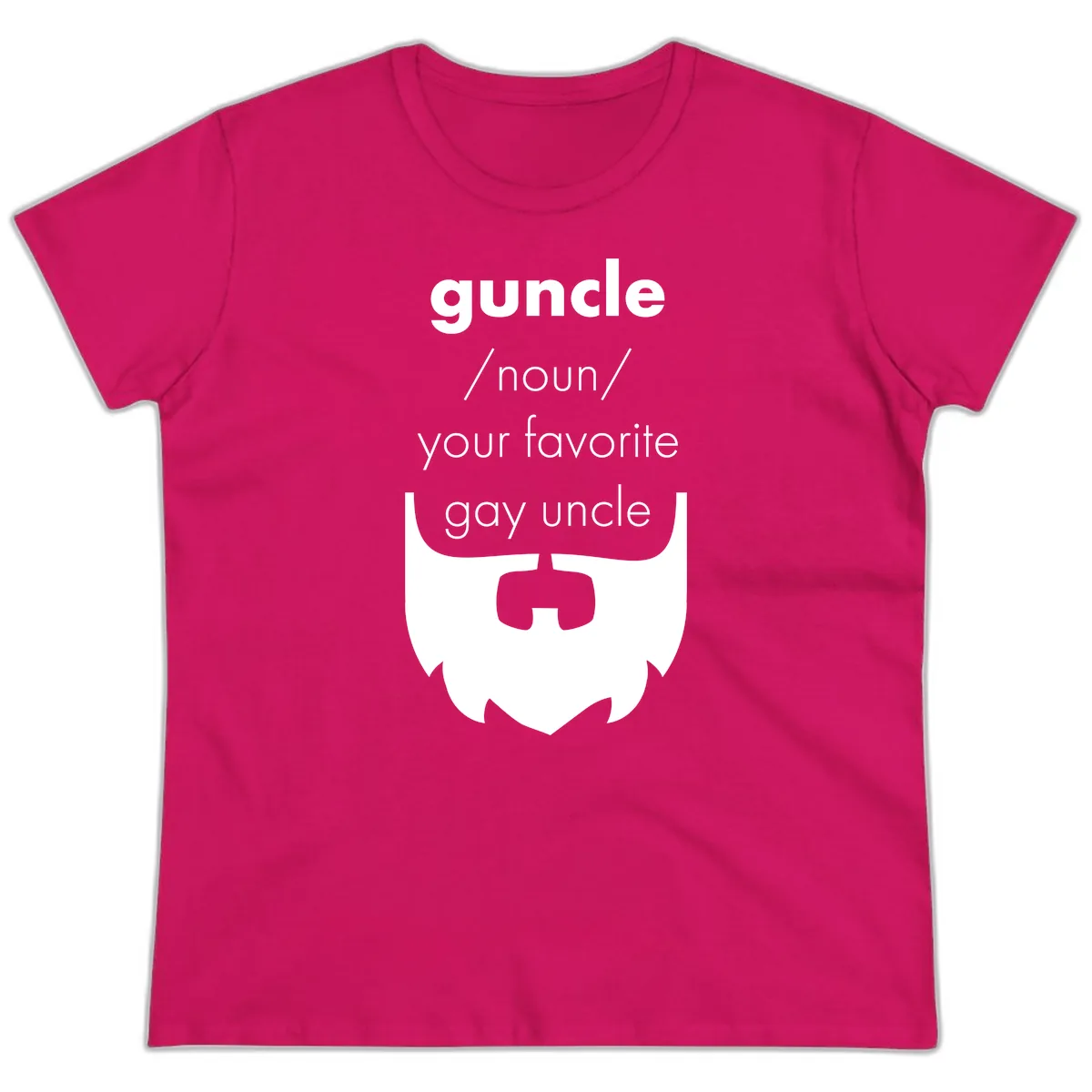 Guncle Your Favorite Gay Uncle Ladies Tee in Heliconia