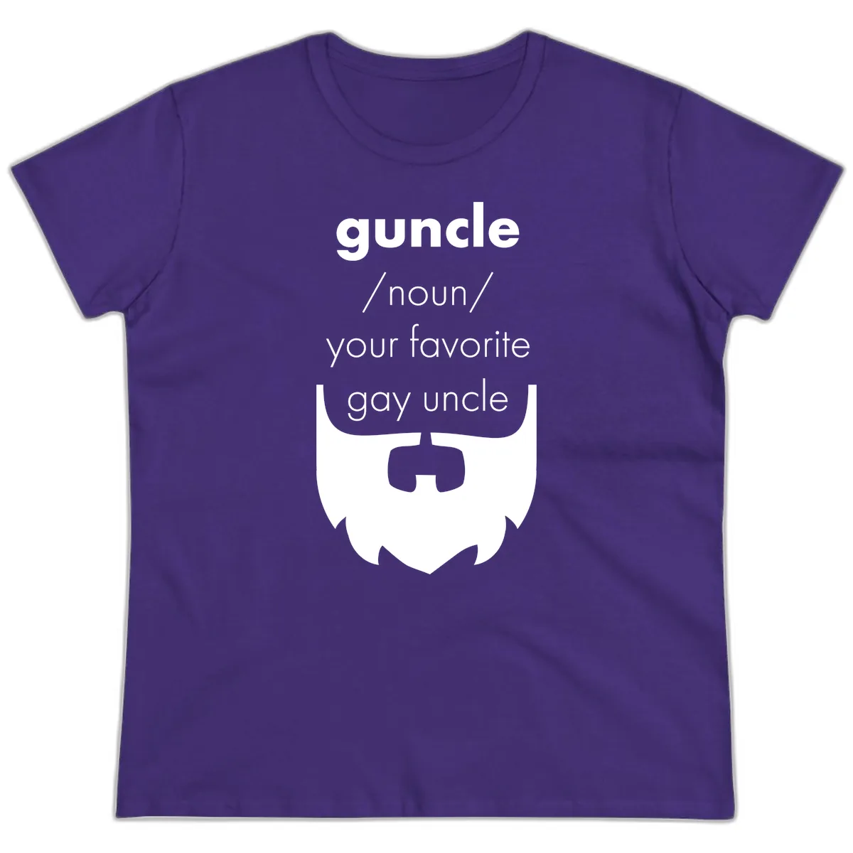 Guncle Your Favorite Gay Uncle Ladies Tee in Purple