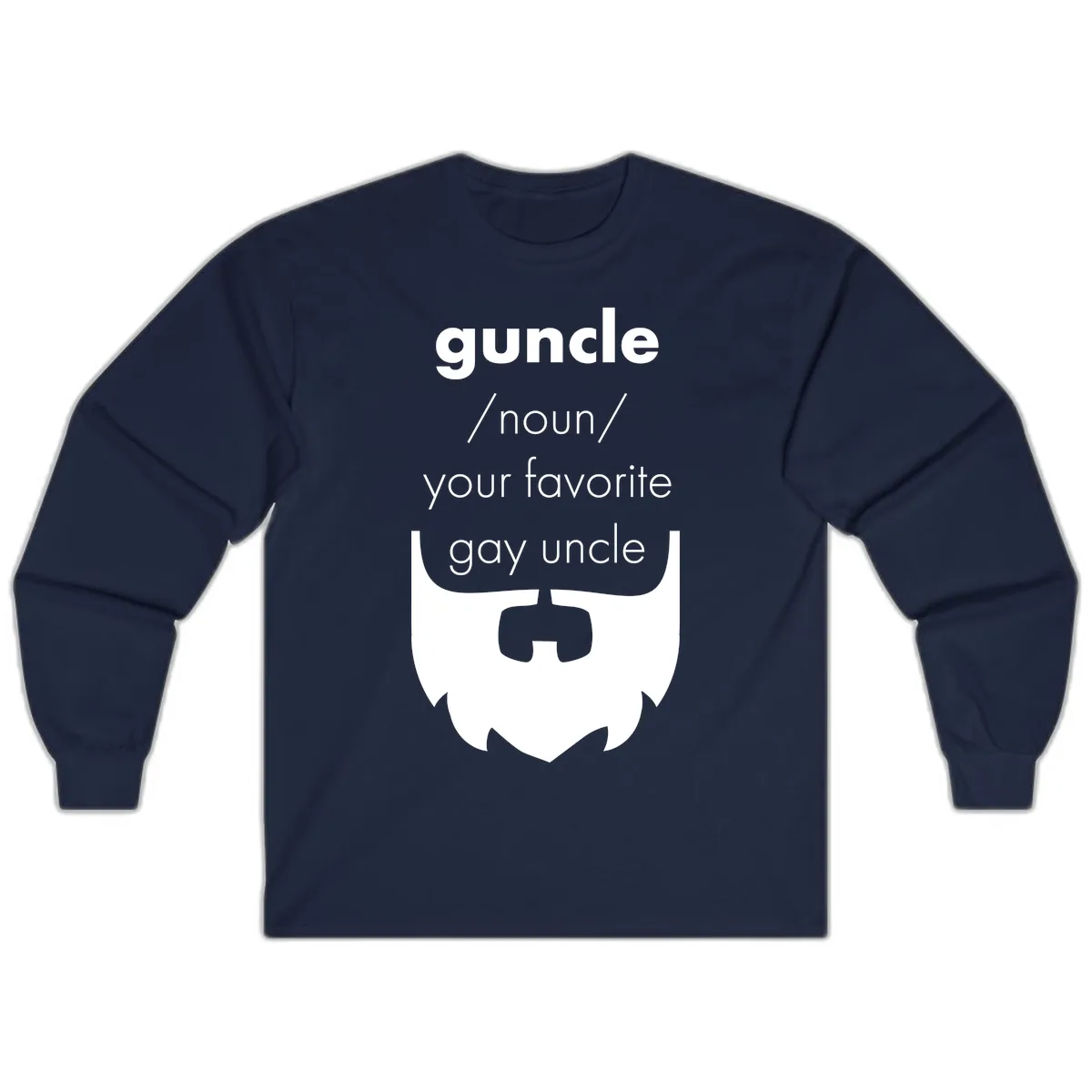 Guncle Your Favorite Gay Uncle Long Sleeve in Navy