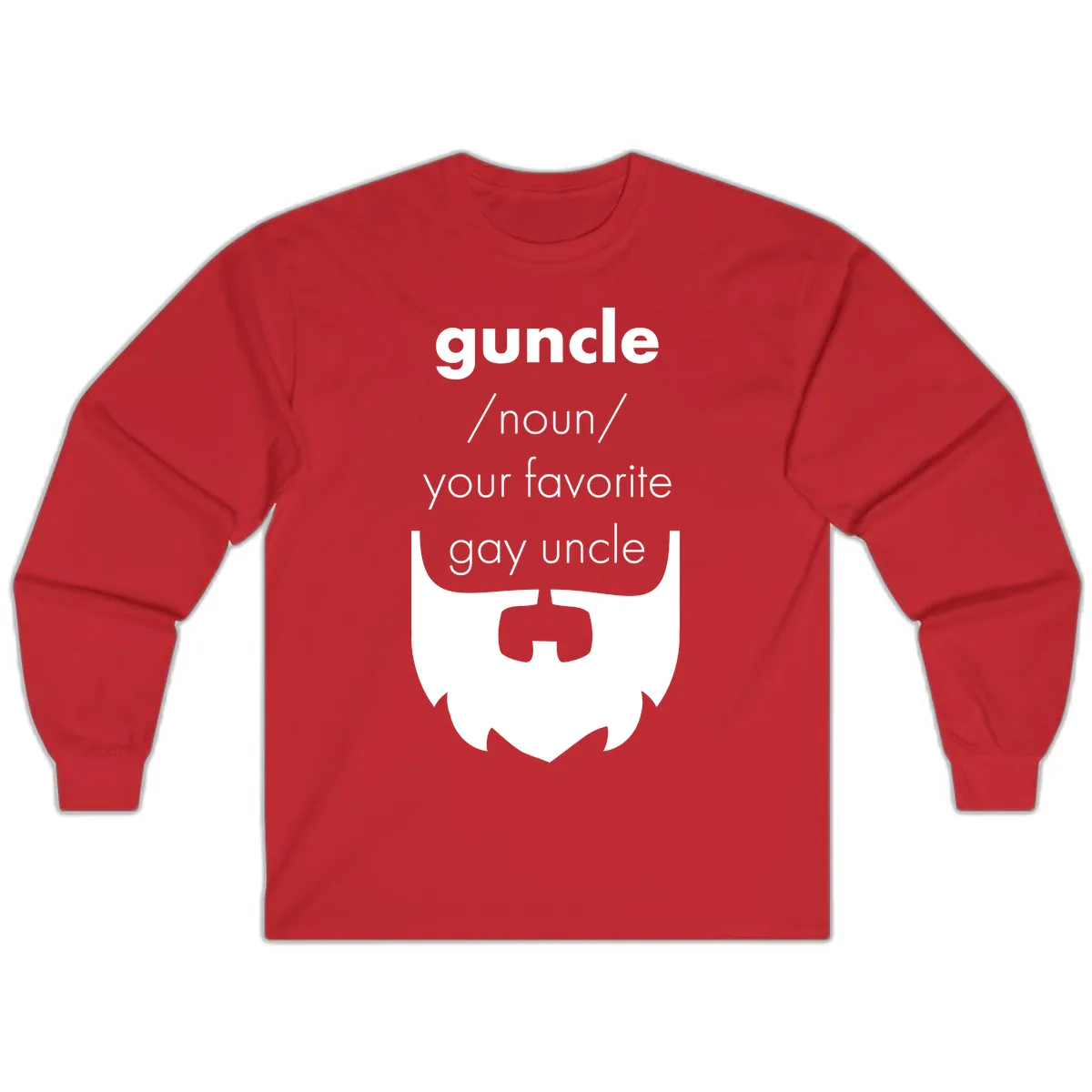Guncle Your Favorite Gay Uncle Long Sleeve in Red