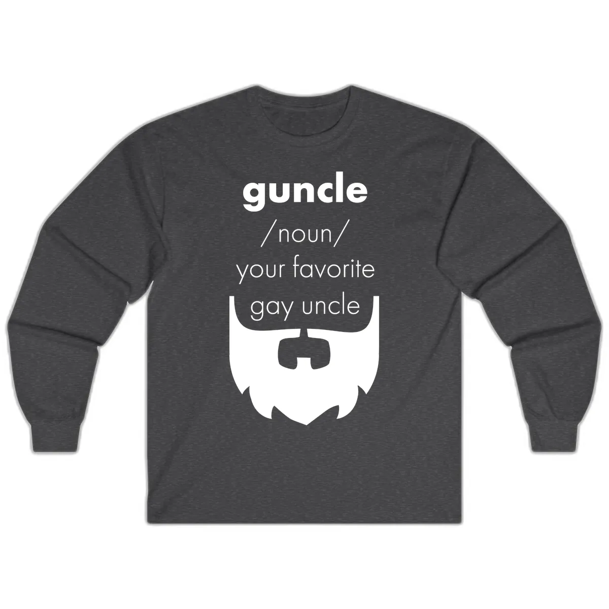 Guncle Your Favorite Gay Uncle Long Sleeve in Dark Heather