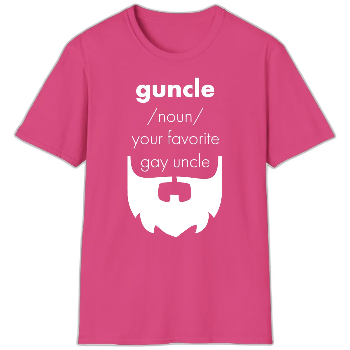 Guncle Your Favorite Gay Uncle T-Shirt in Heliconia
