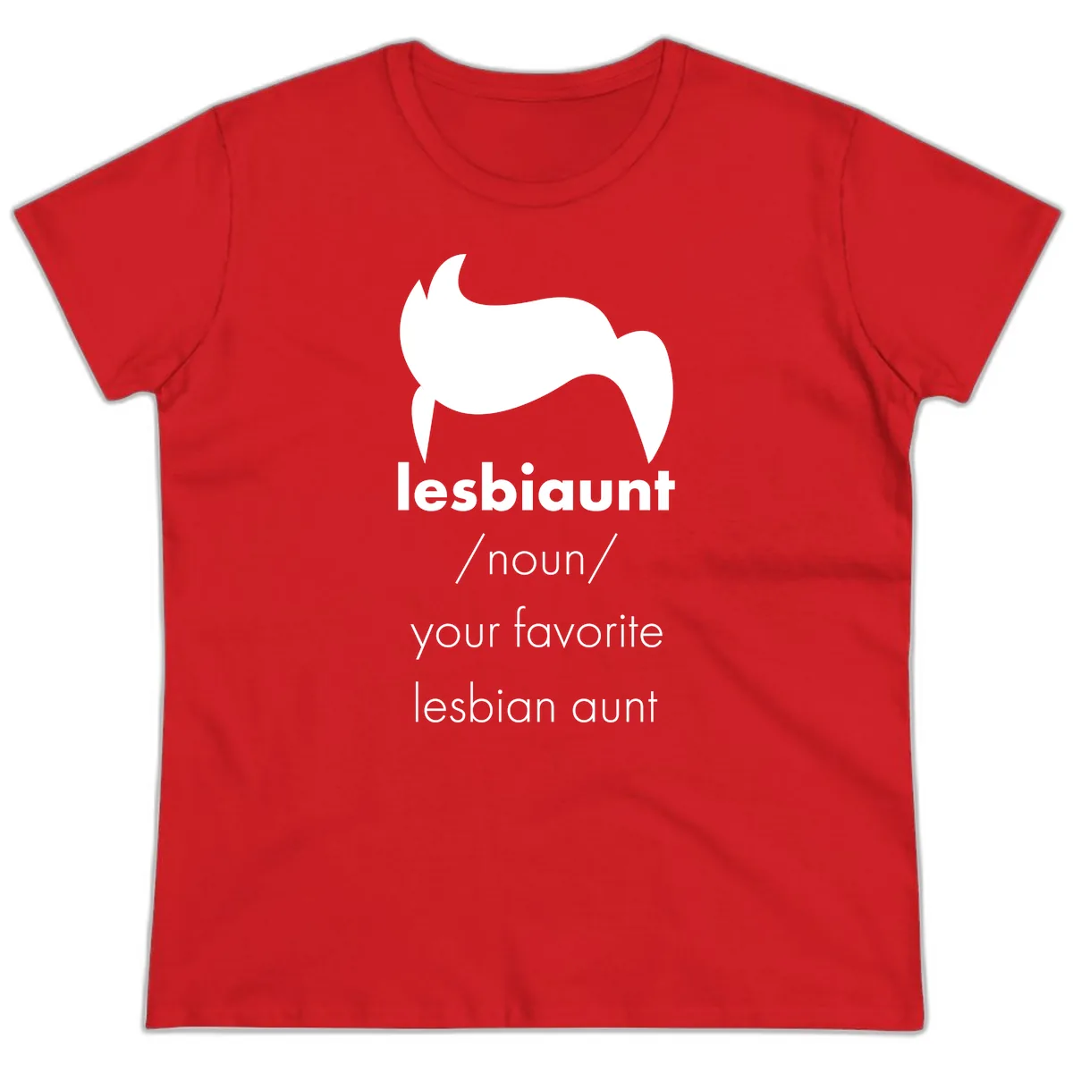 Lesbian Aunt Definition Ladies Tee in Red