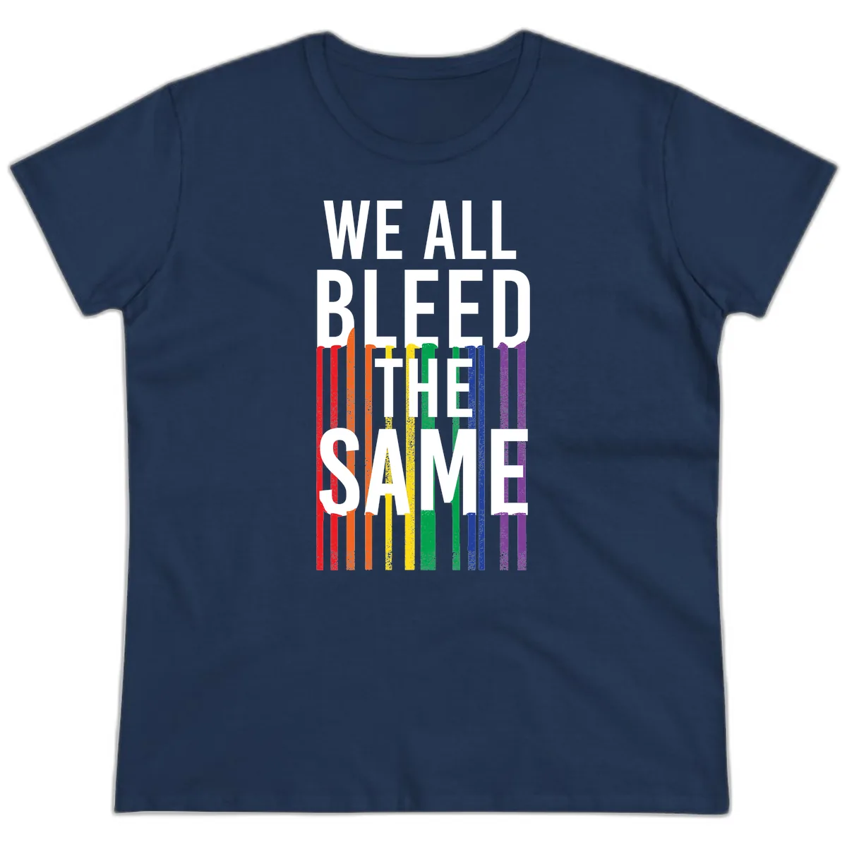 We All Bleed The Same Ladies Tee in Navy