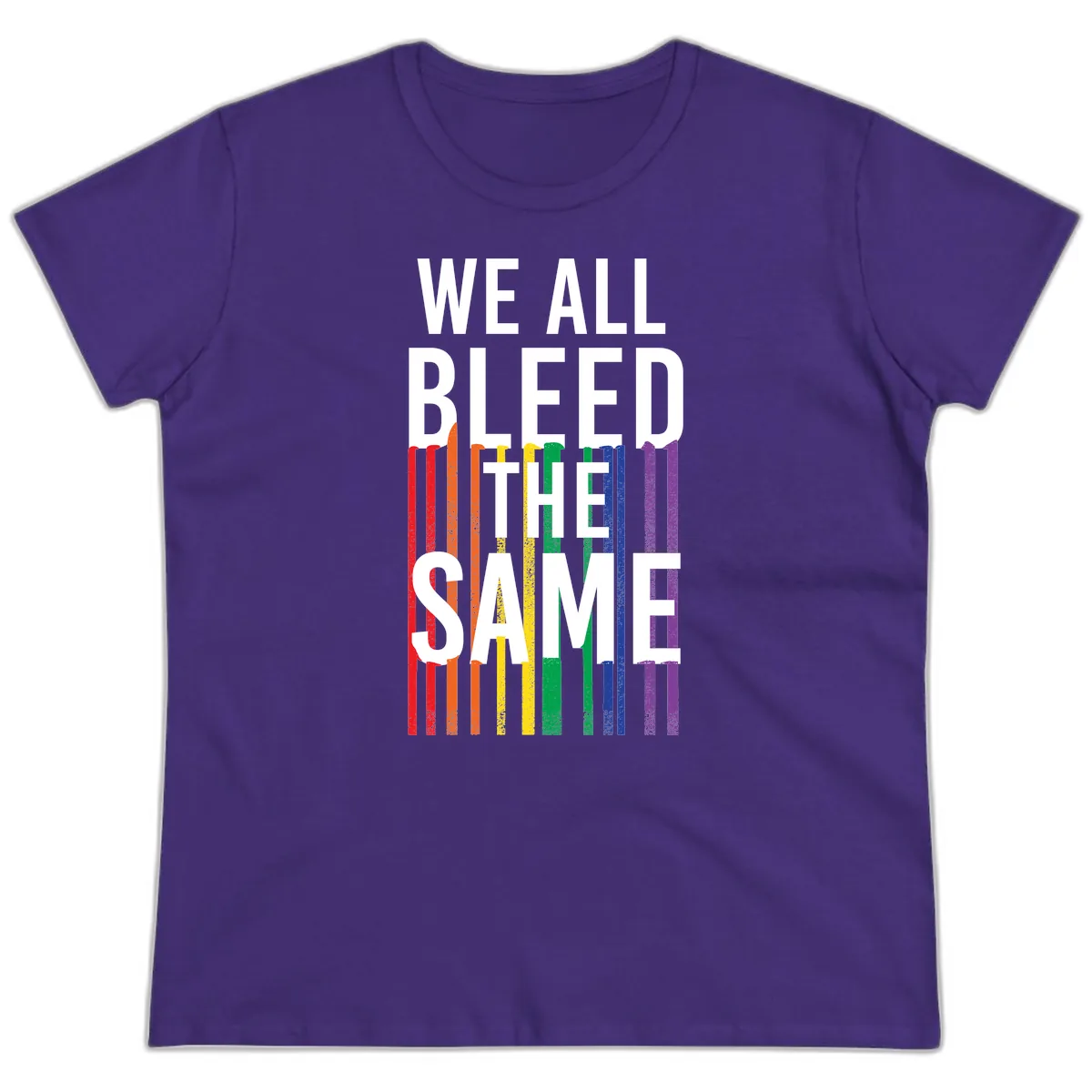We All Bleed The Same Ladies Tee in Purple