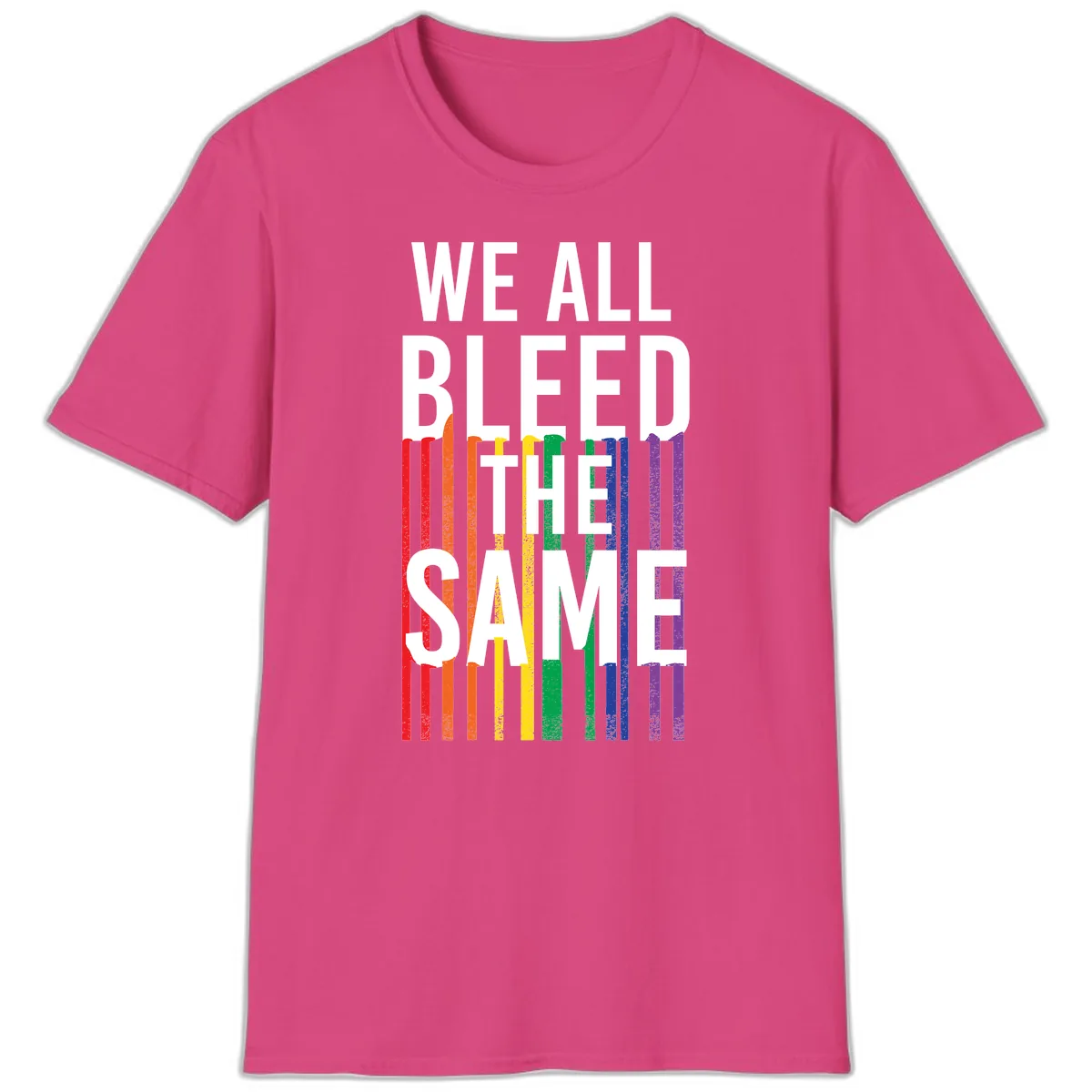 We All Bleed The Same T-Shirt in Heliconia