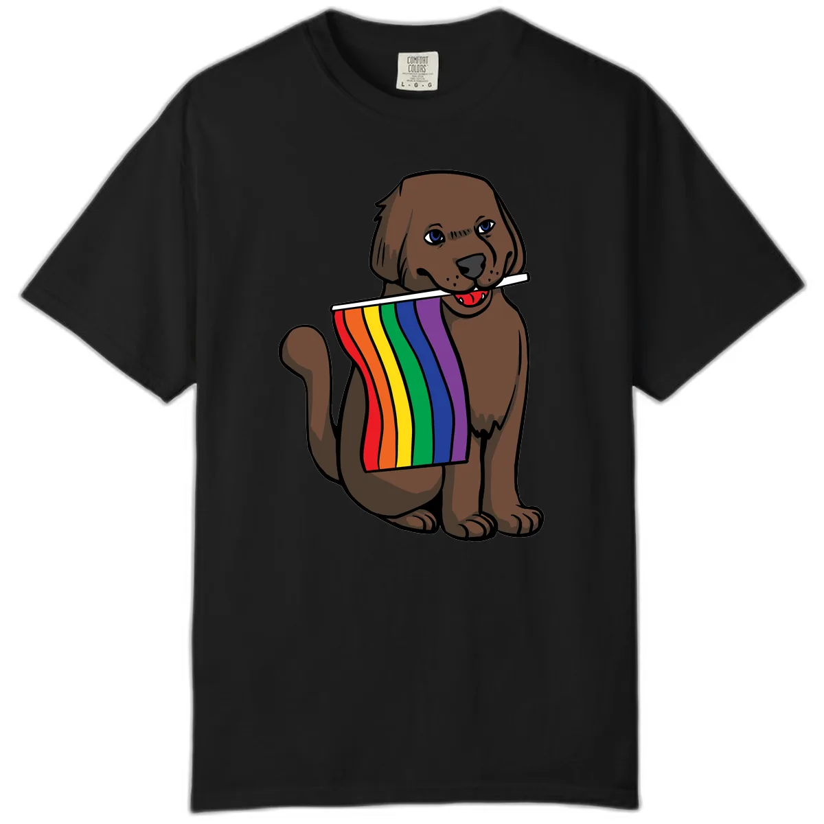 Rainbow Pride Dog Comfort Color in Black
