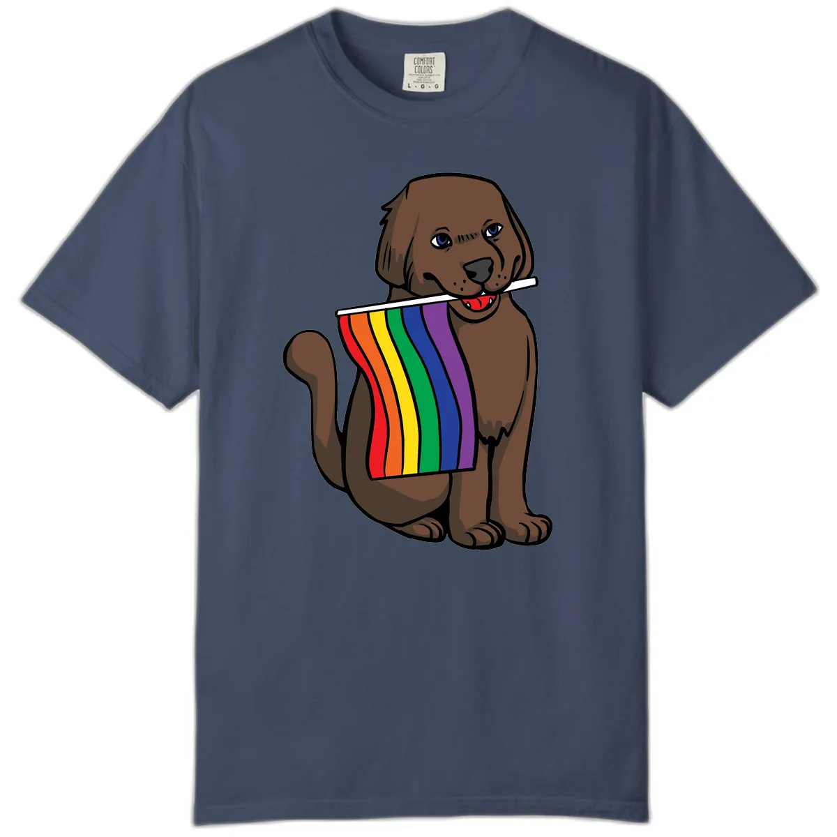 Rainbow Pride Dog Comfort Color in Midnight