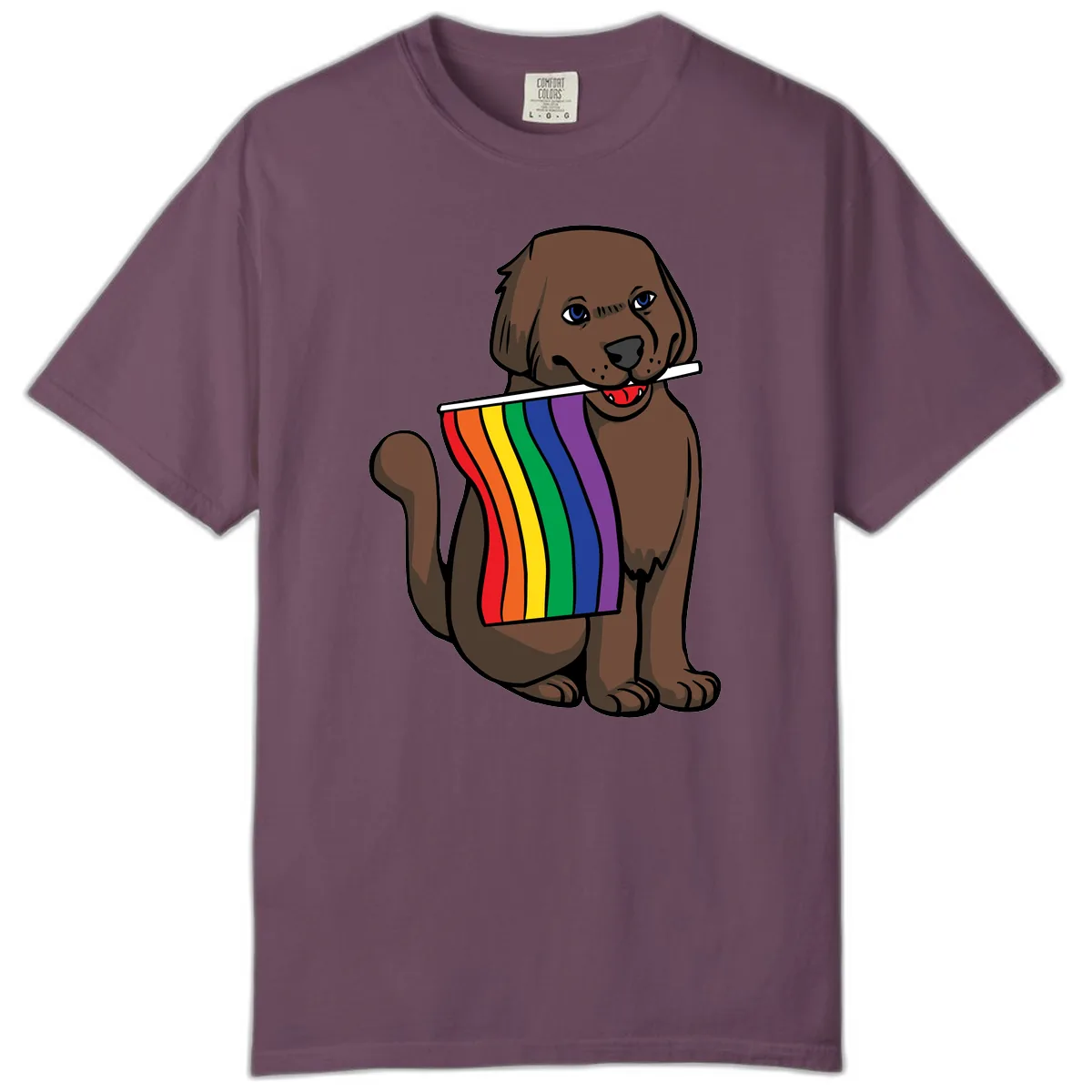 Rainbow Pride Dog Comfort Color in Berry