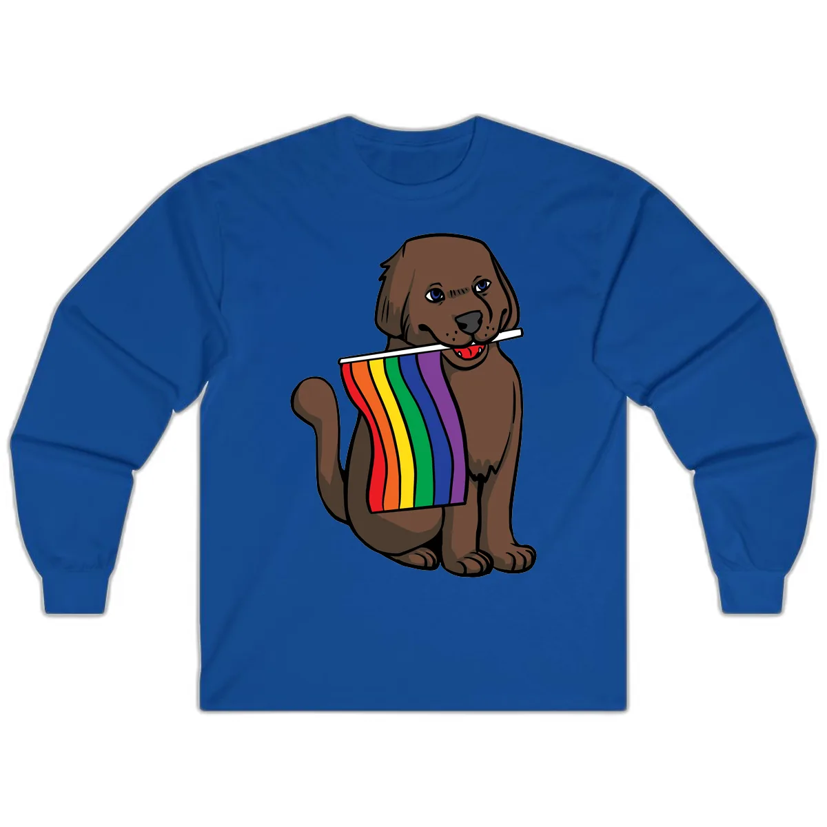 Rainbow Pride Dog Long Sleeve in Royal