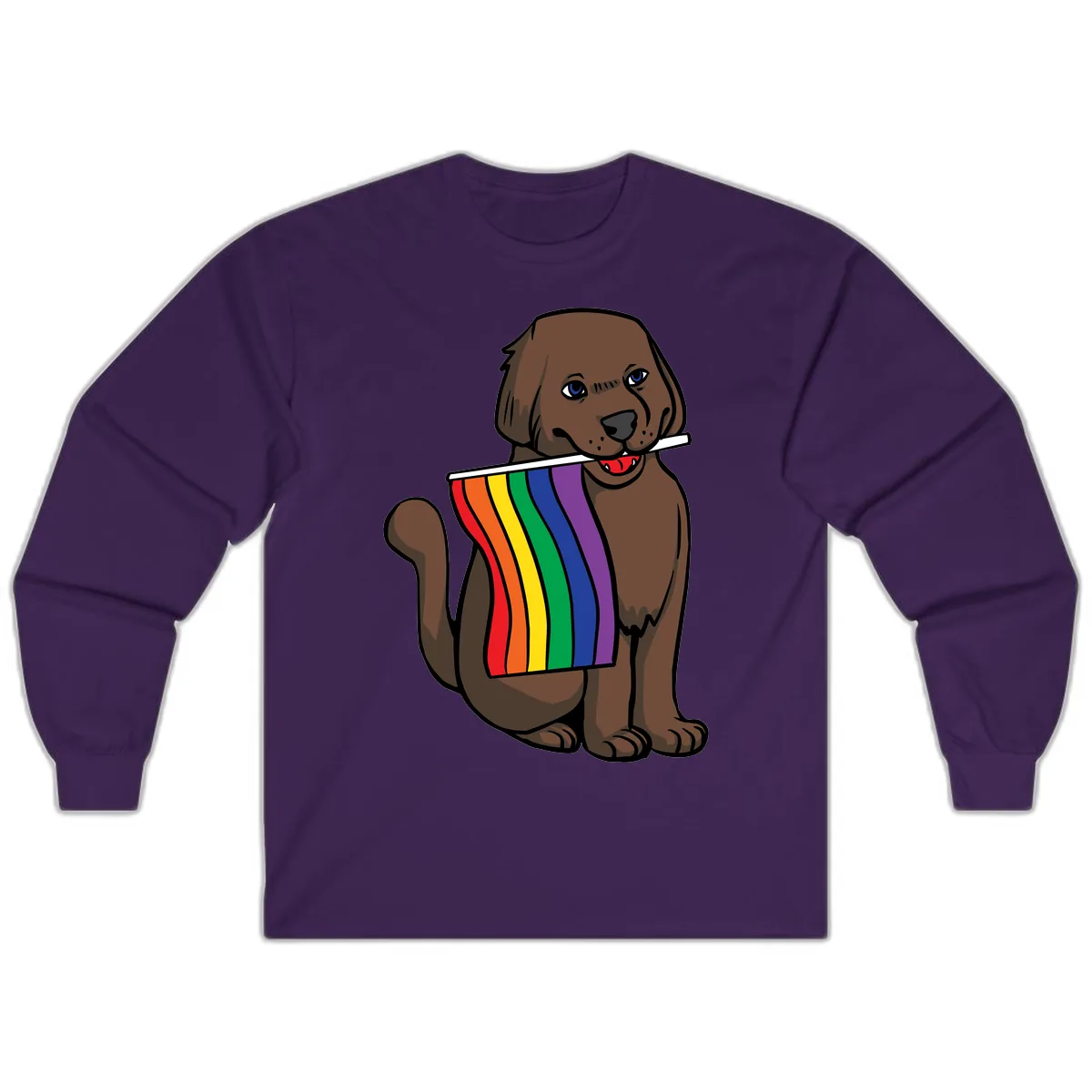Rainbow Pride Dog Long Sleeve in Purple