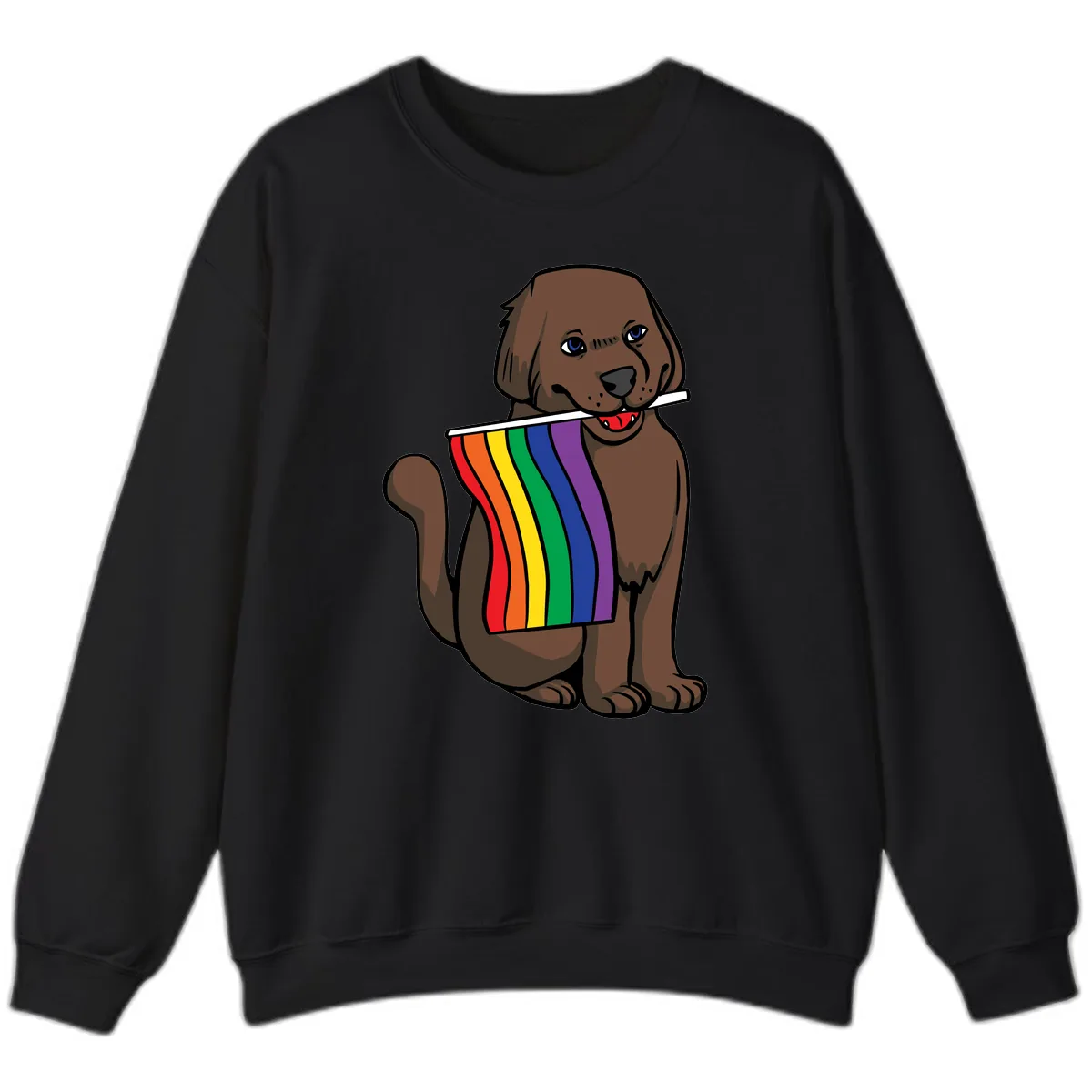 Rainbow Pride Dog Sweatshirt in Black