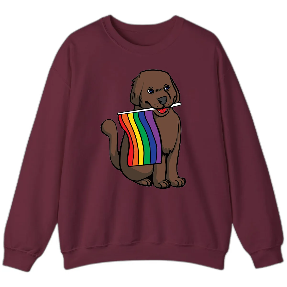Rainbow Pride Dog Sweatshirt in Maroon
