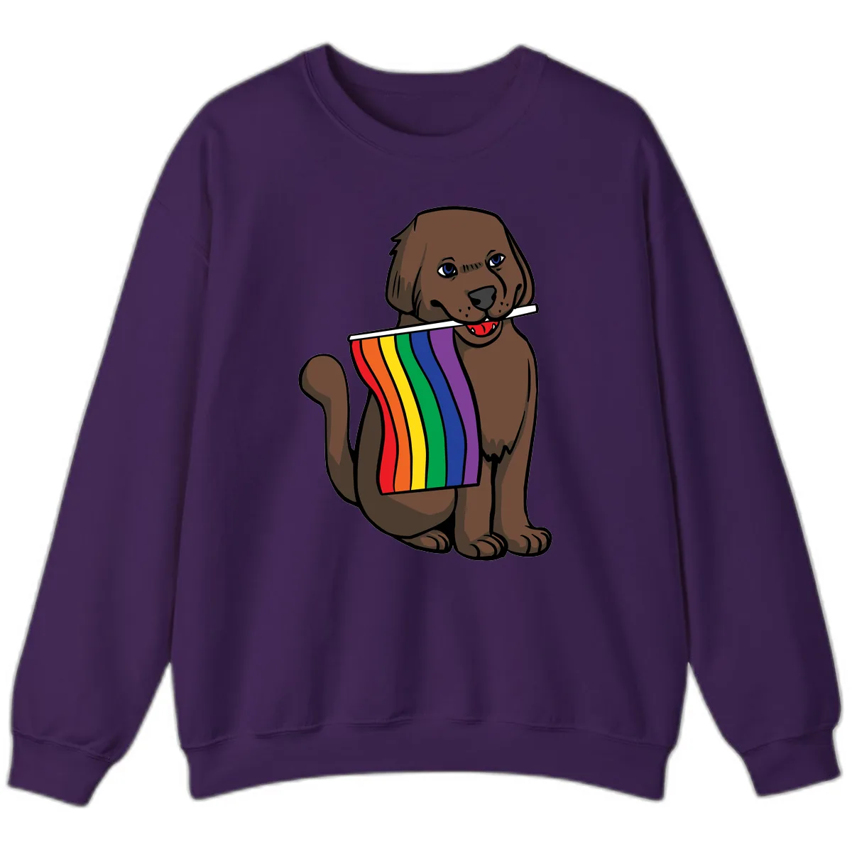 Rainbow Pride Dog Sweatshirt in Purple