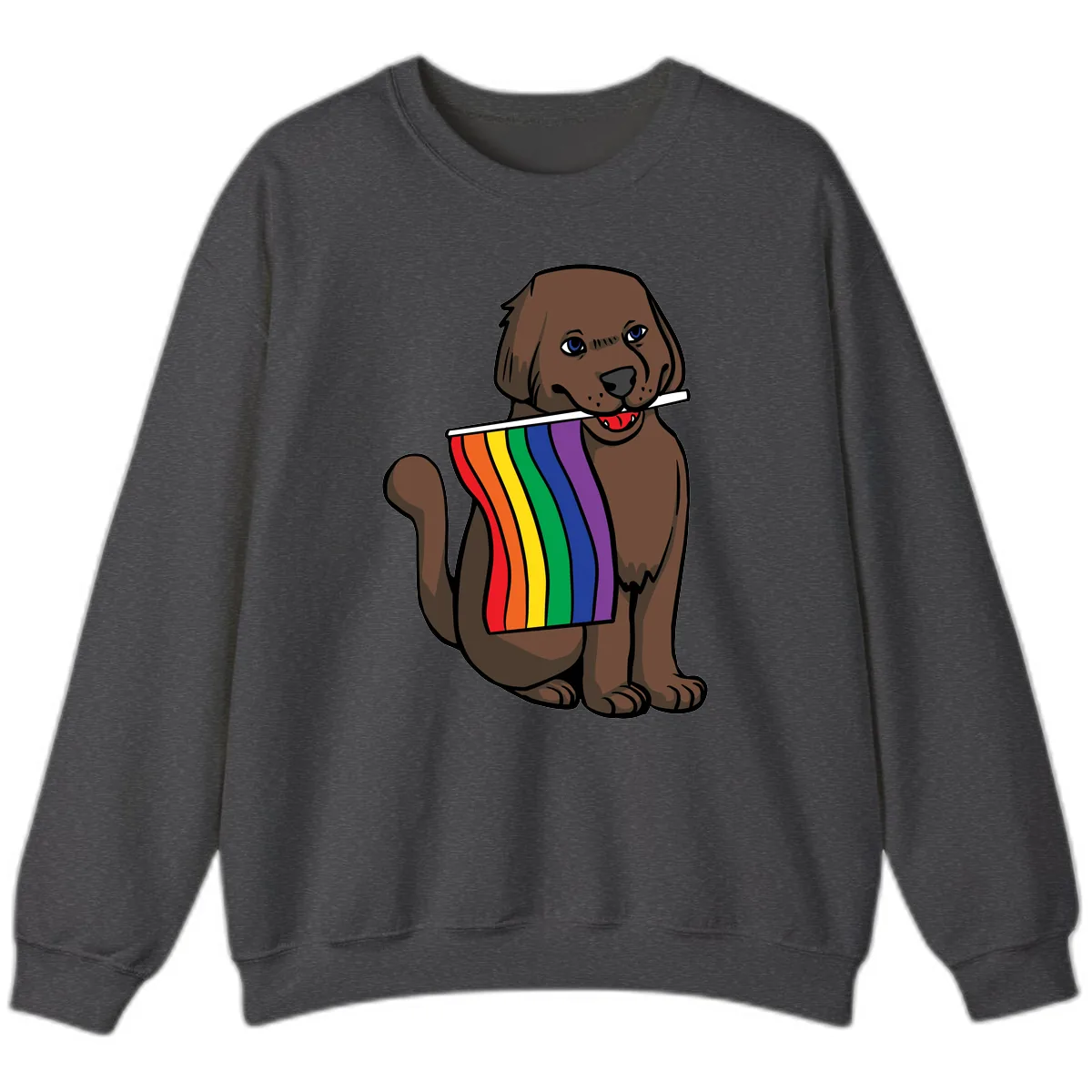Rainbow Pride Dog Sweatshirt in Dark Heather