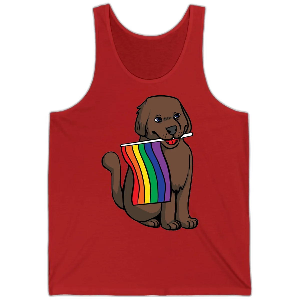 Rainbow Pride Dog Tank in Red
