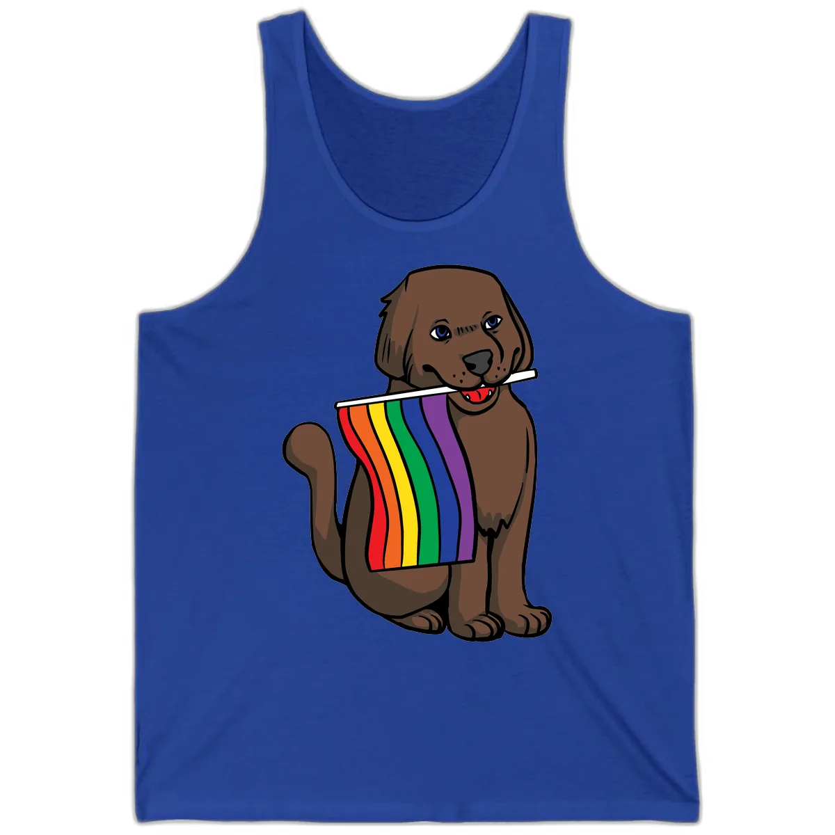 Rainbow Pride Dog Tank in True Royal