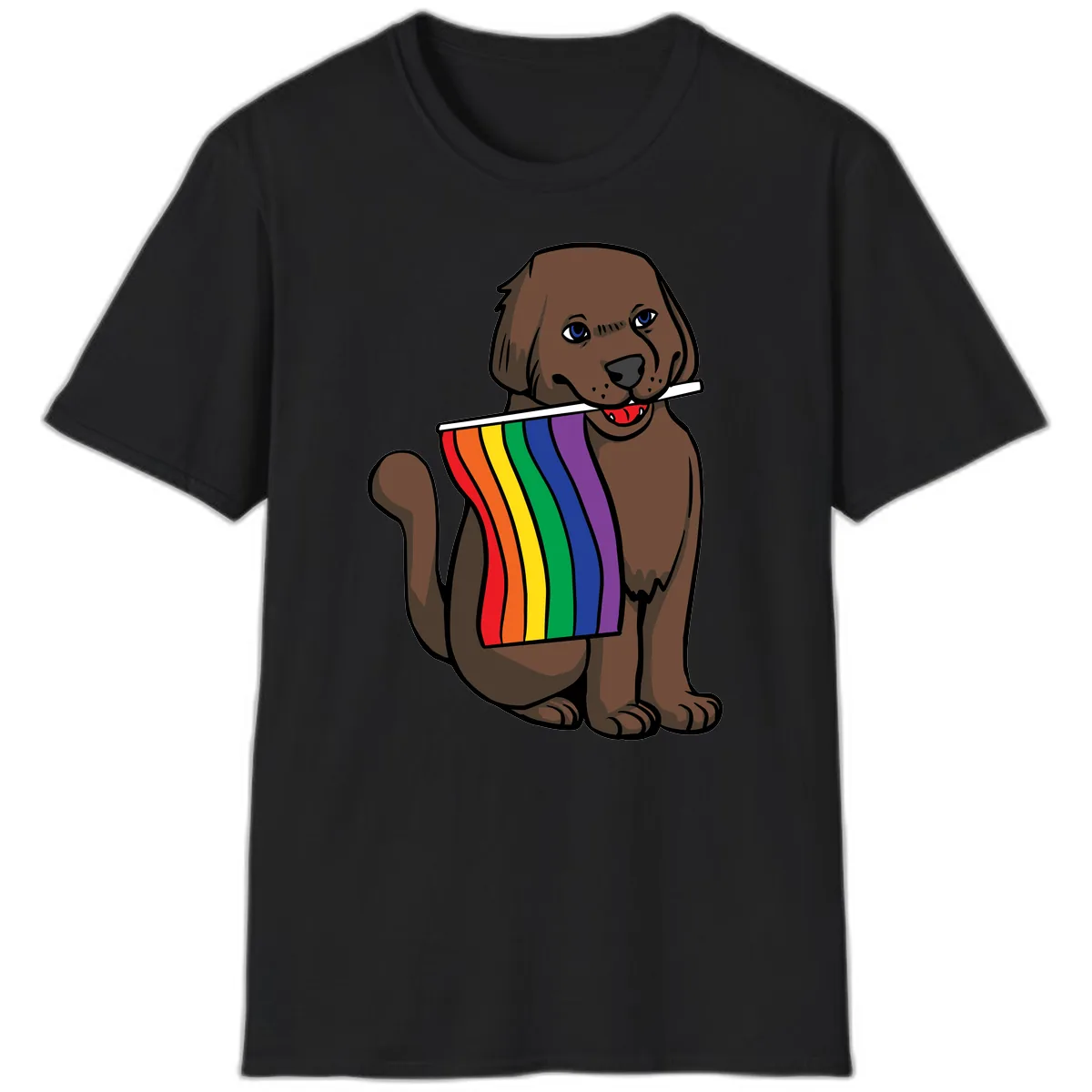 Rainbow Pride Dog T-Shirt in Black
