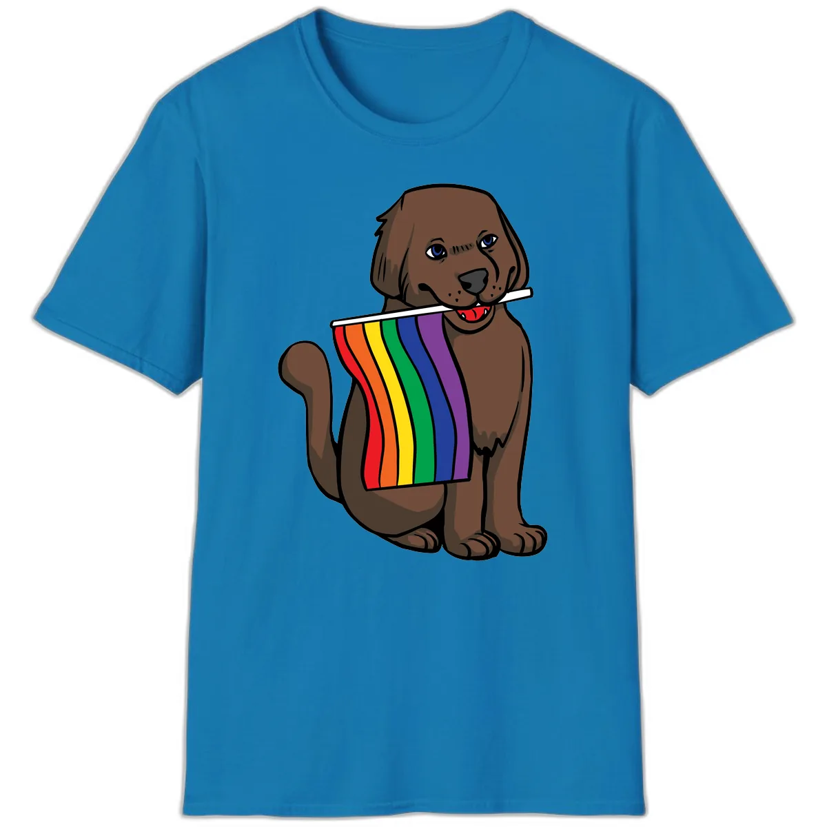 Rainbow Pride Dog T-Shirt in Sapphire