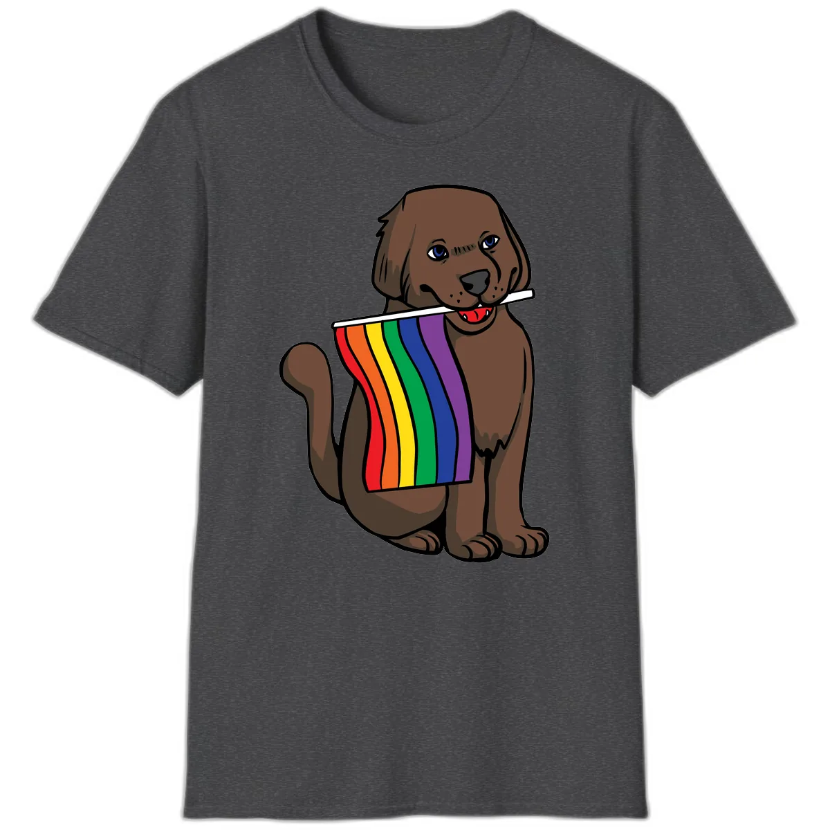 Rainbow Pride Dog T-Shirt in Dark Heather