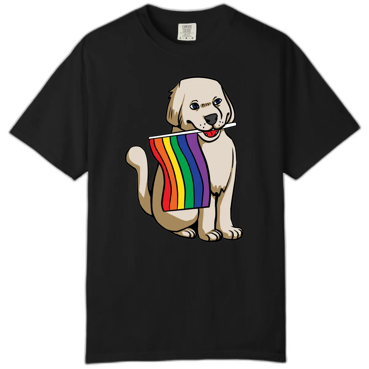 Rainbow Pride Puppy Comfort Color in Black