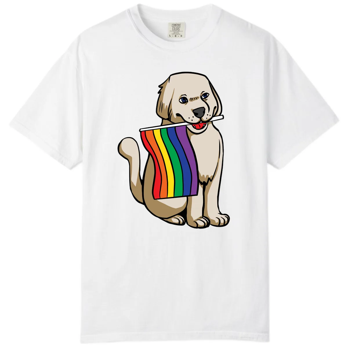 Rainbow Pride Puppy Comfort Color in White