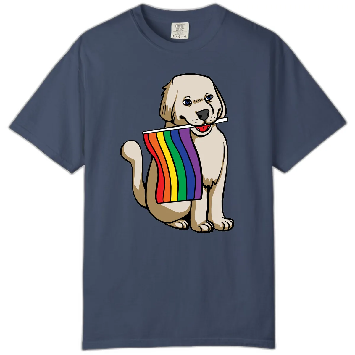 Rainbow Pride Puppy Comfort Color in Midnight