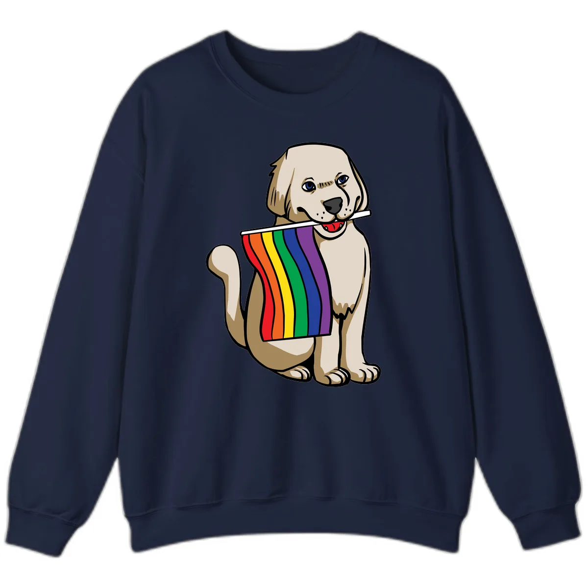 Rainbow Pride Puppy Sweatshirt in Navy