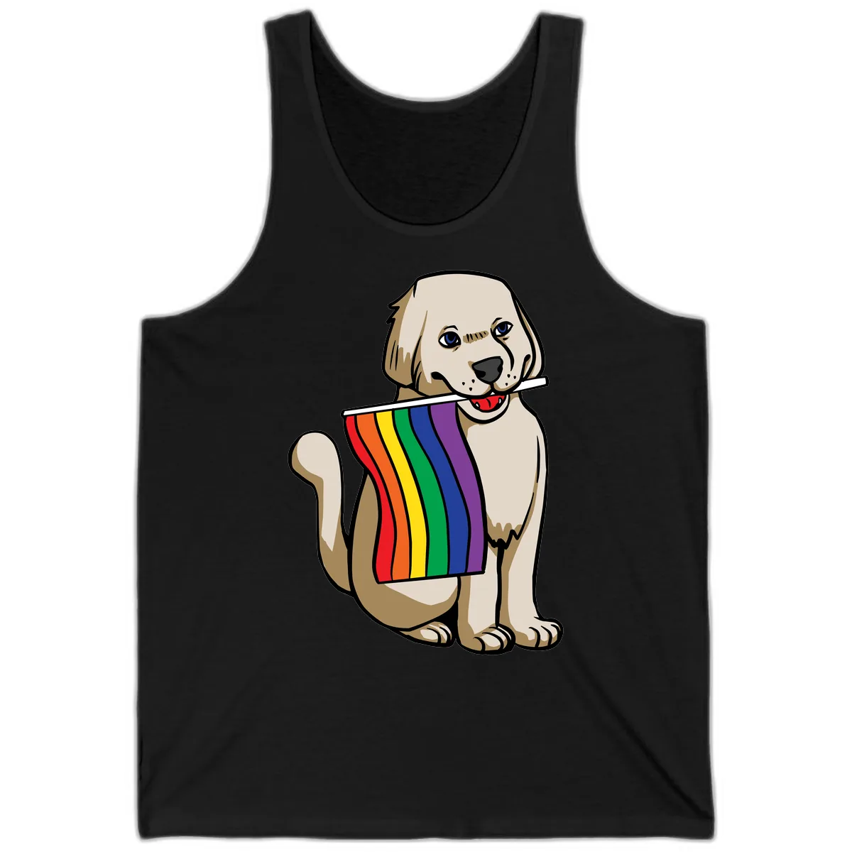 Rainbow Pride Puppy Tank in Black