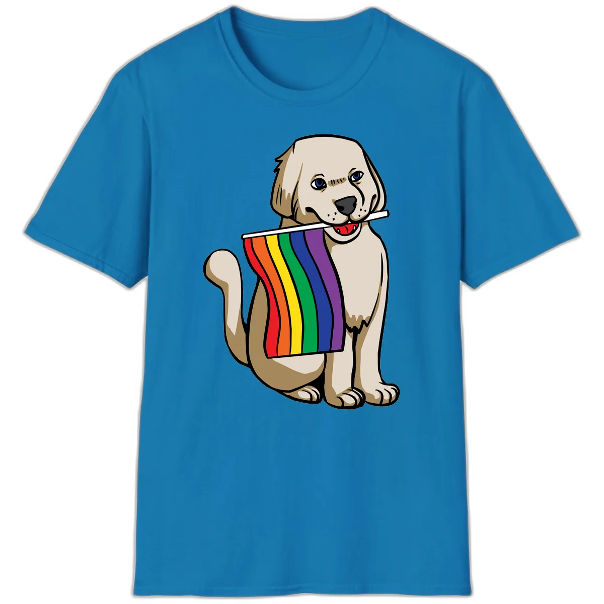 Rainbow Pride Puppy T-Shirt in Sapphire