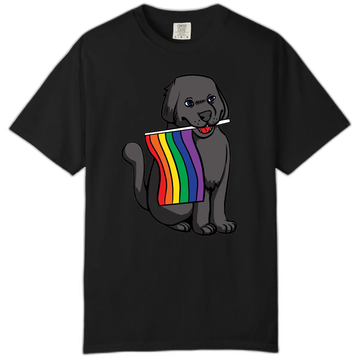 Rainbow Pride Pup Comfort Color in Black