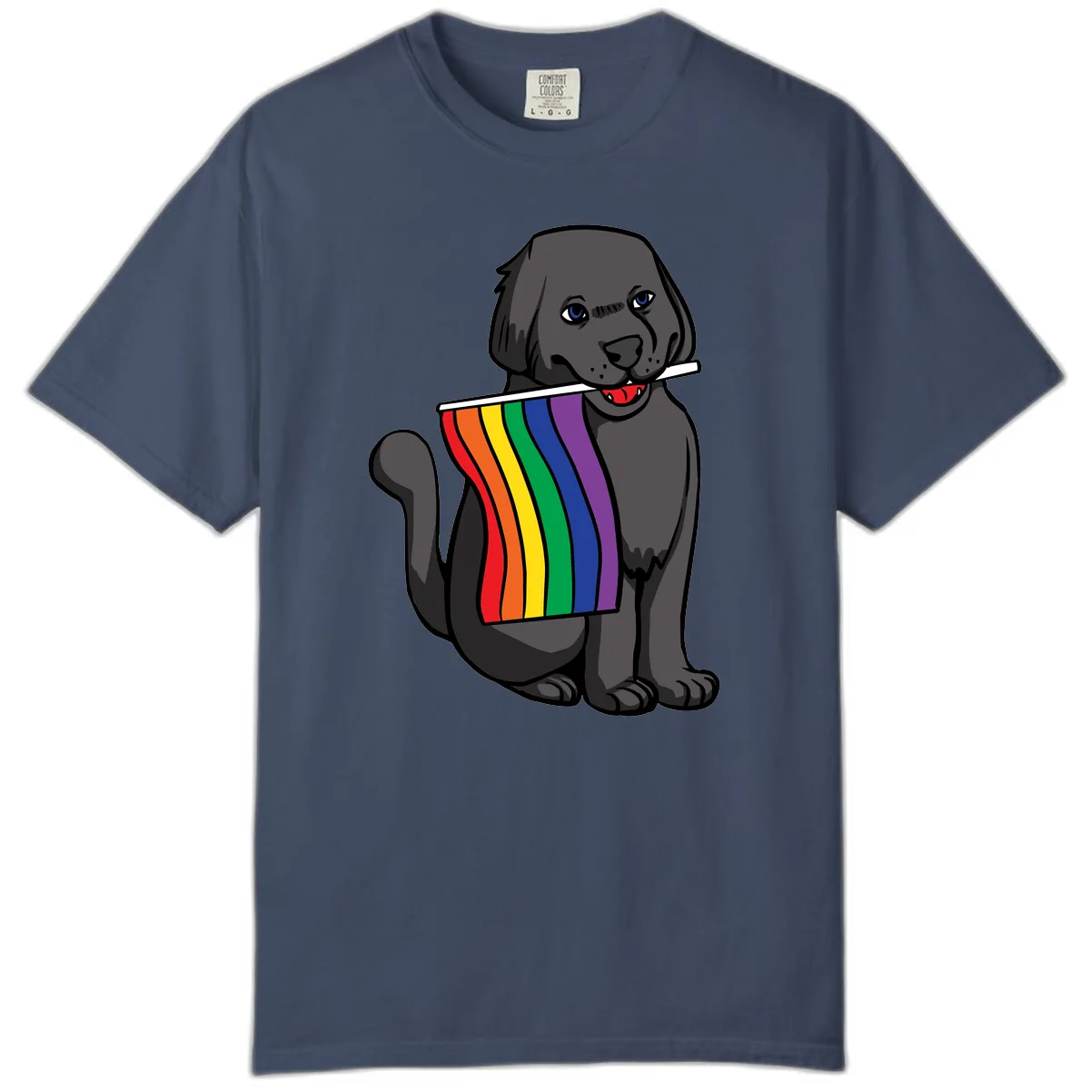 Rainbow Pride Pup Comfort Color in Midnight