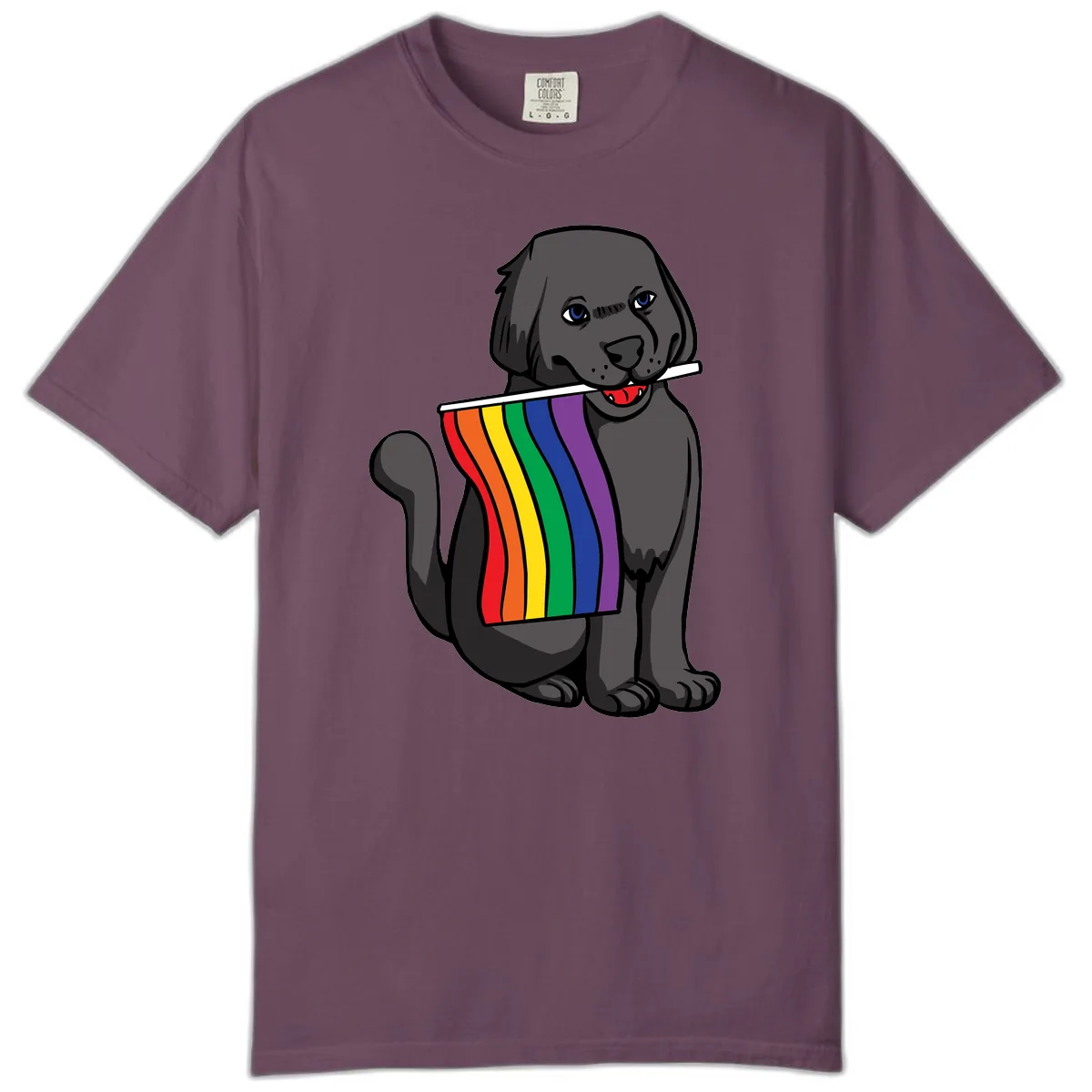Rainbow Pride Pup Comfort Color in Berry