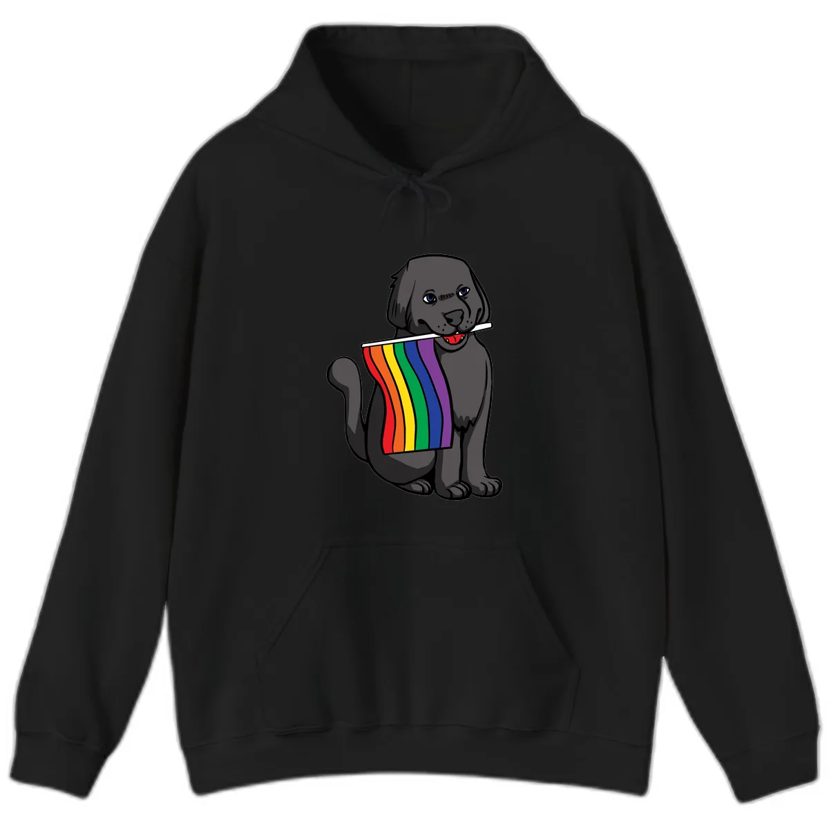 Rainbow Pride Pup Hoodie in Black
